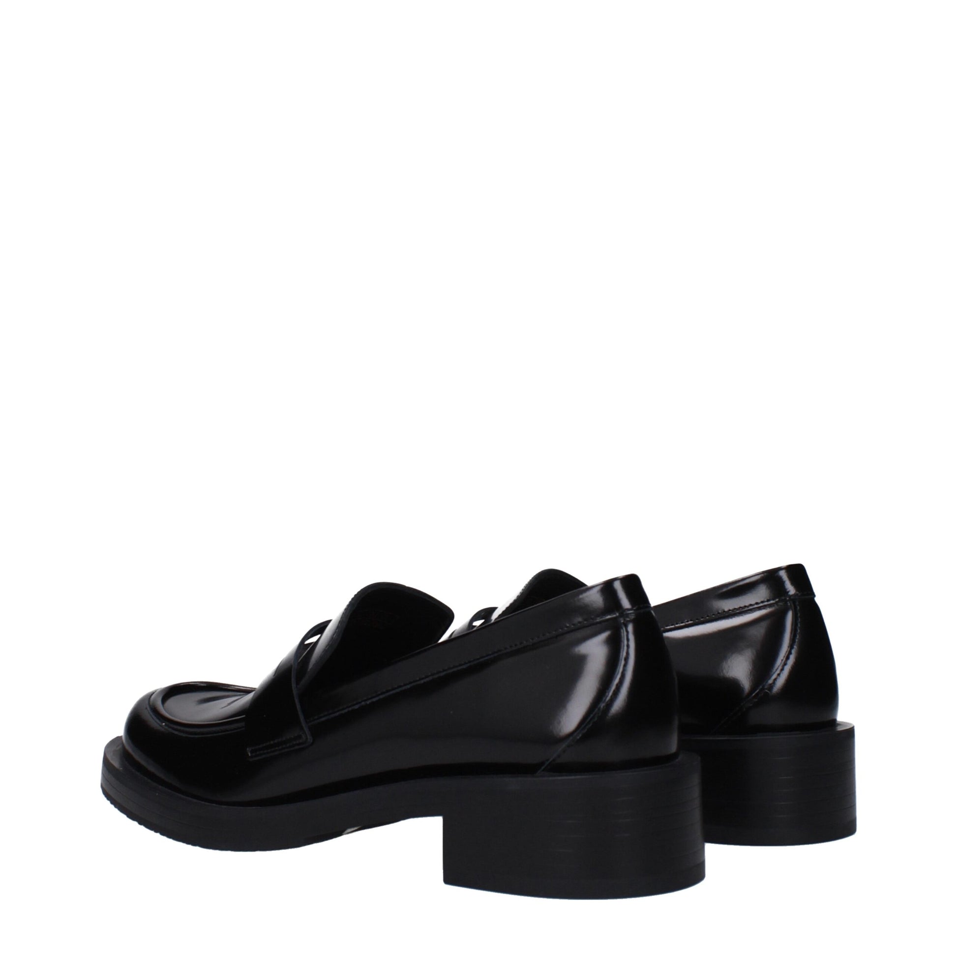 Stuart Weitzman Black Leather Slip-On Loafers