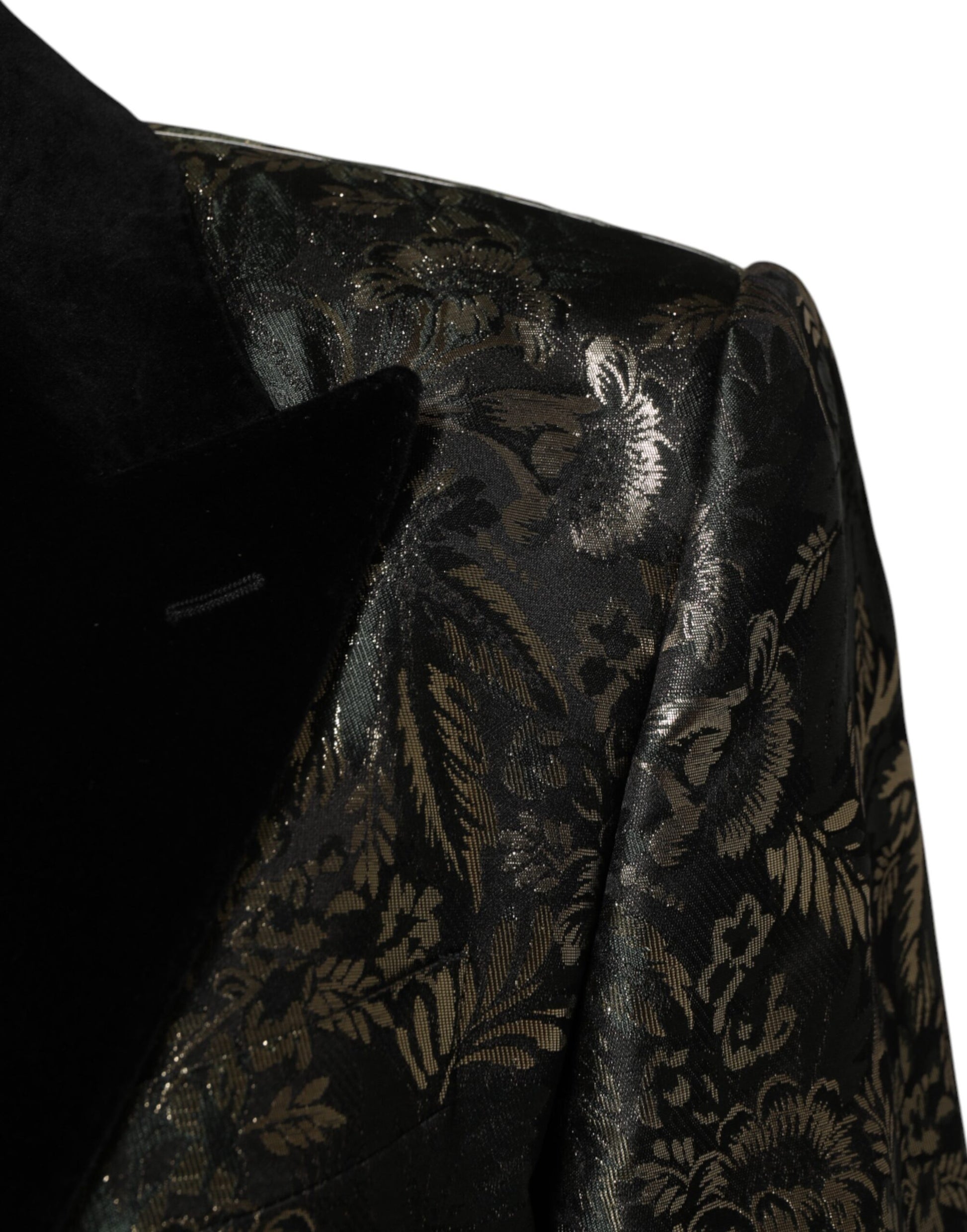 Dolce & Gabbana Metallic Floral Jacquard Silk 2 Piece Suit