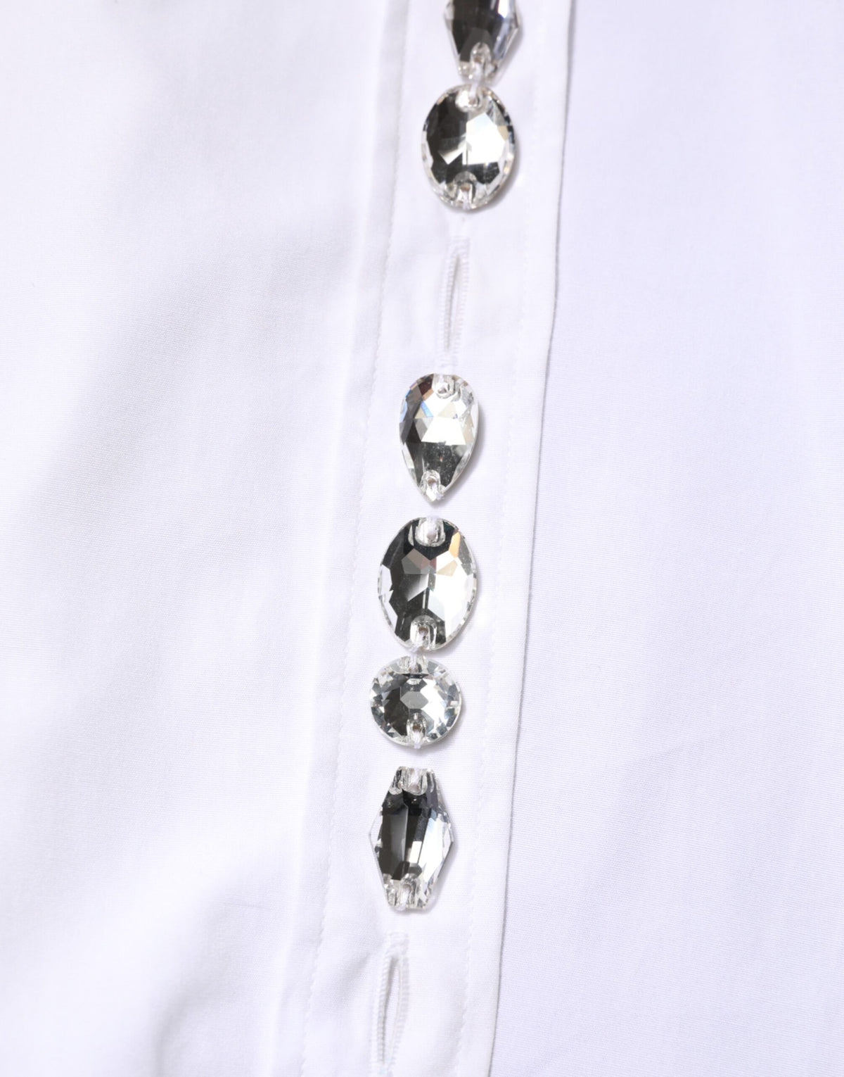 Haut chemise à col Dolce & Gabbana blanc orné de cristaux