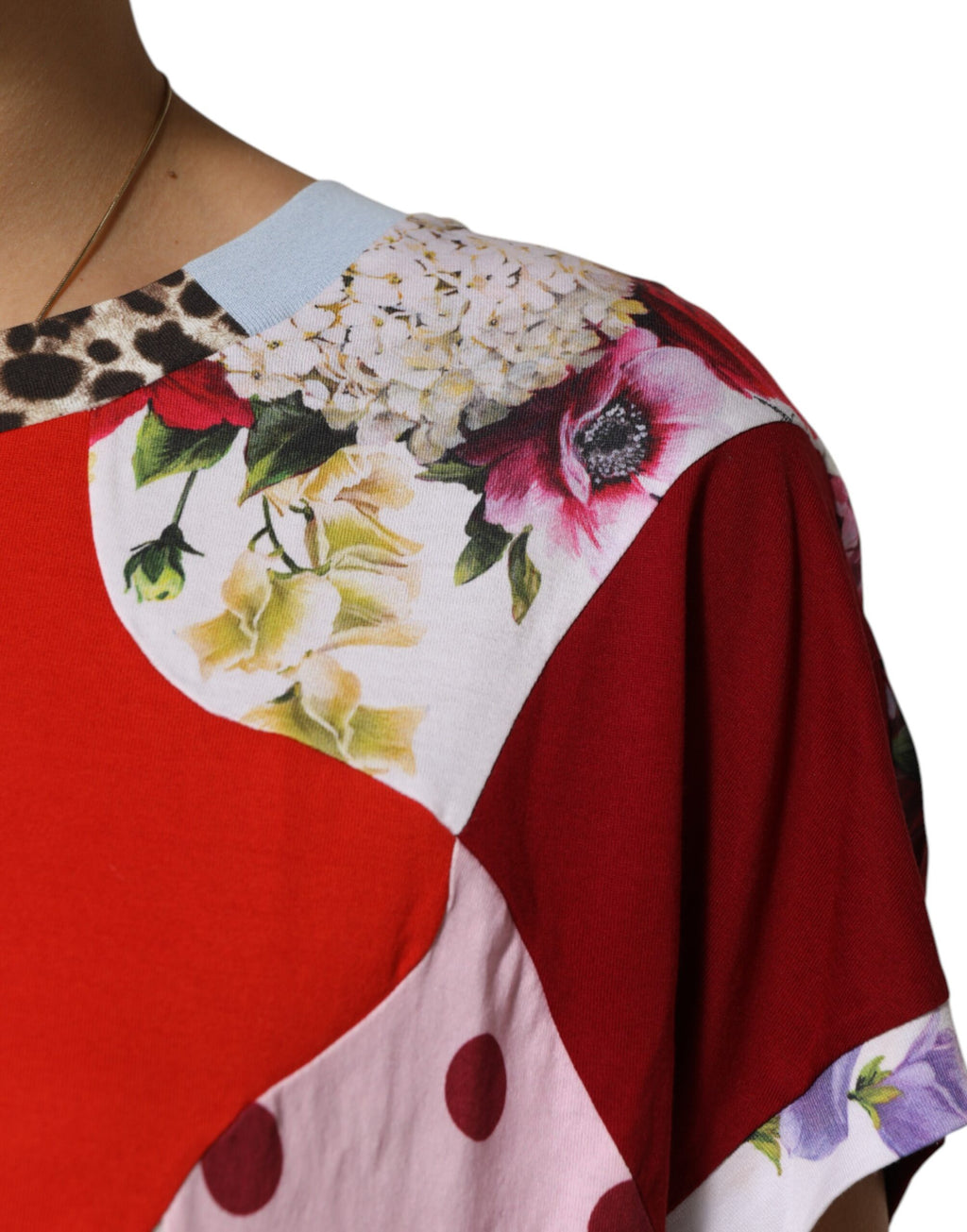 Chemisier en coton et soie à patchwork multicolore Dolce & Gabbana