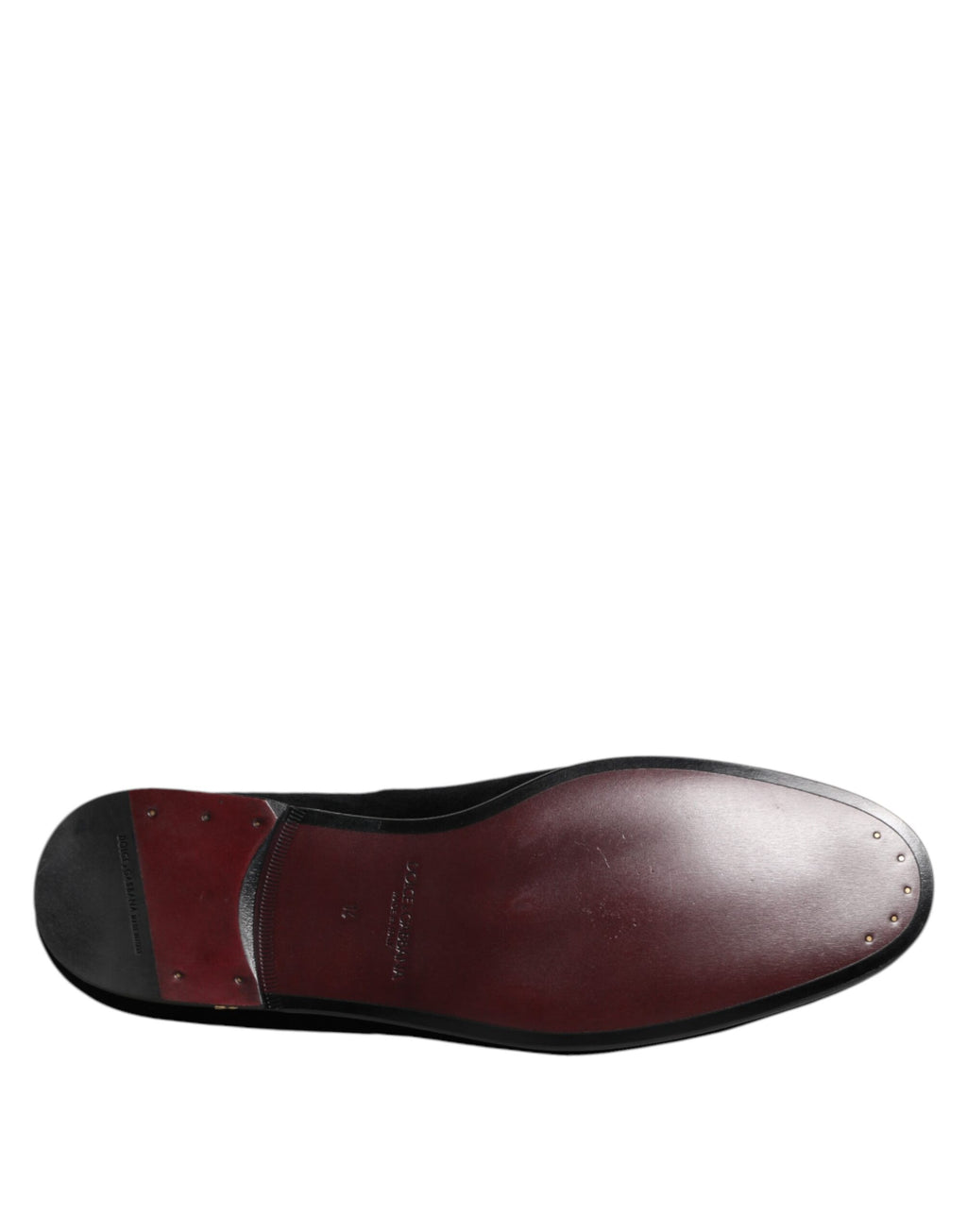 Chaussures mocassins homme Dolce & Gabbana en velours noir à couronne dorée
