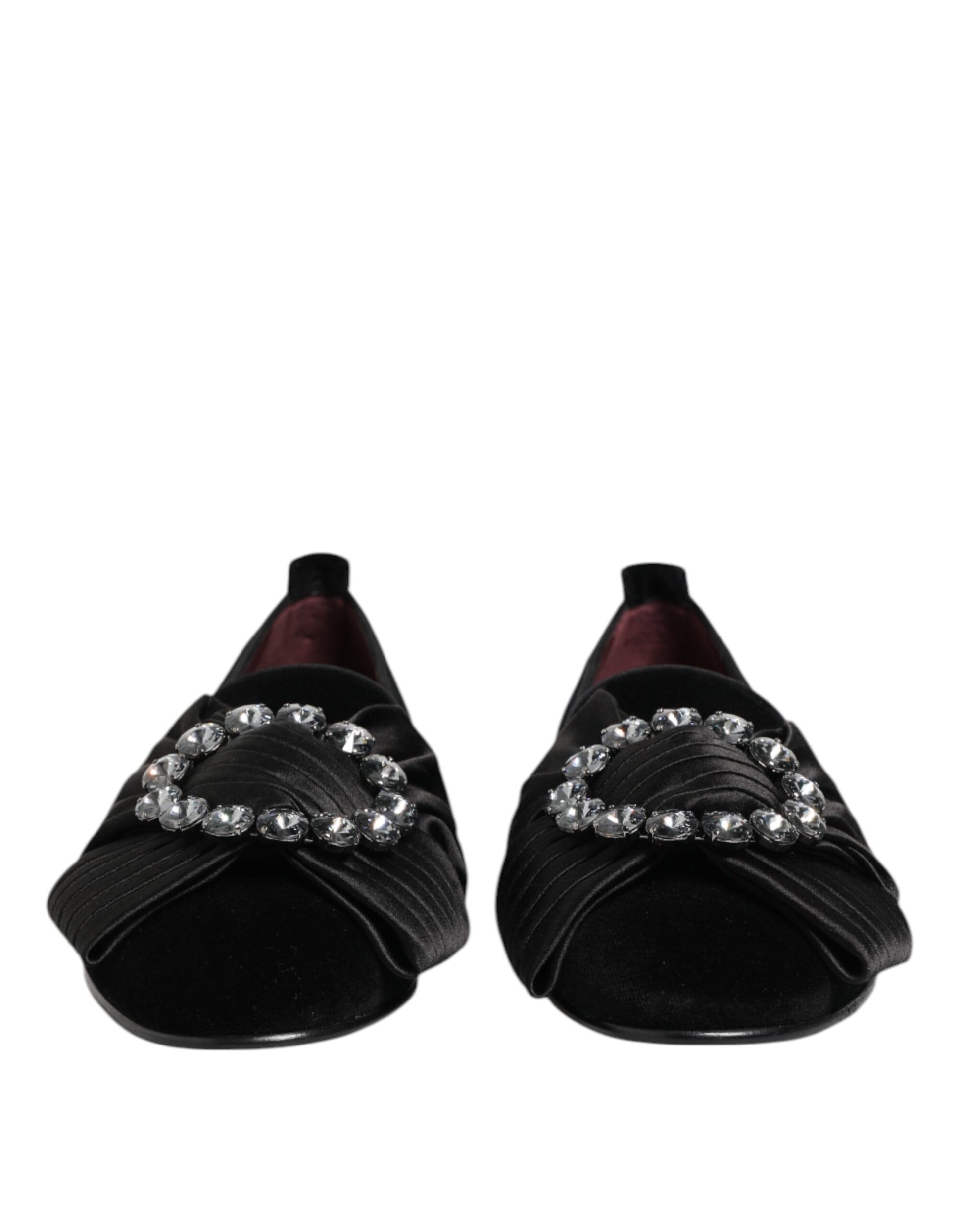 Chaussures plates Dolce & Gabbana VATICANO noires en cristal et ruban