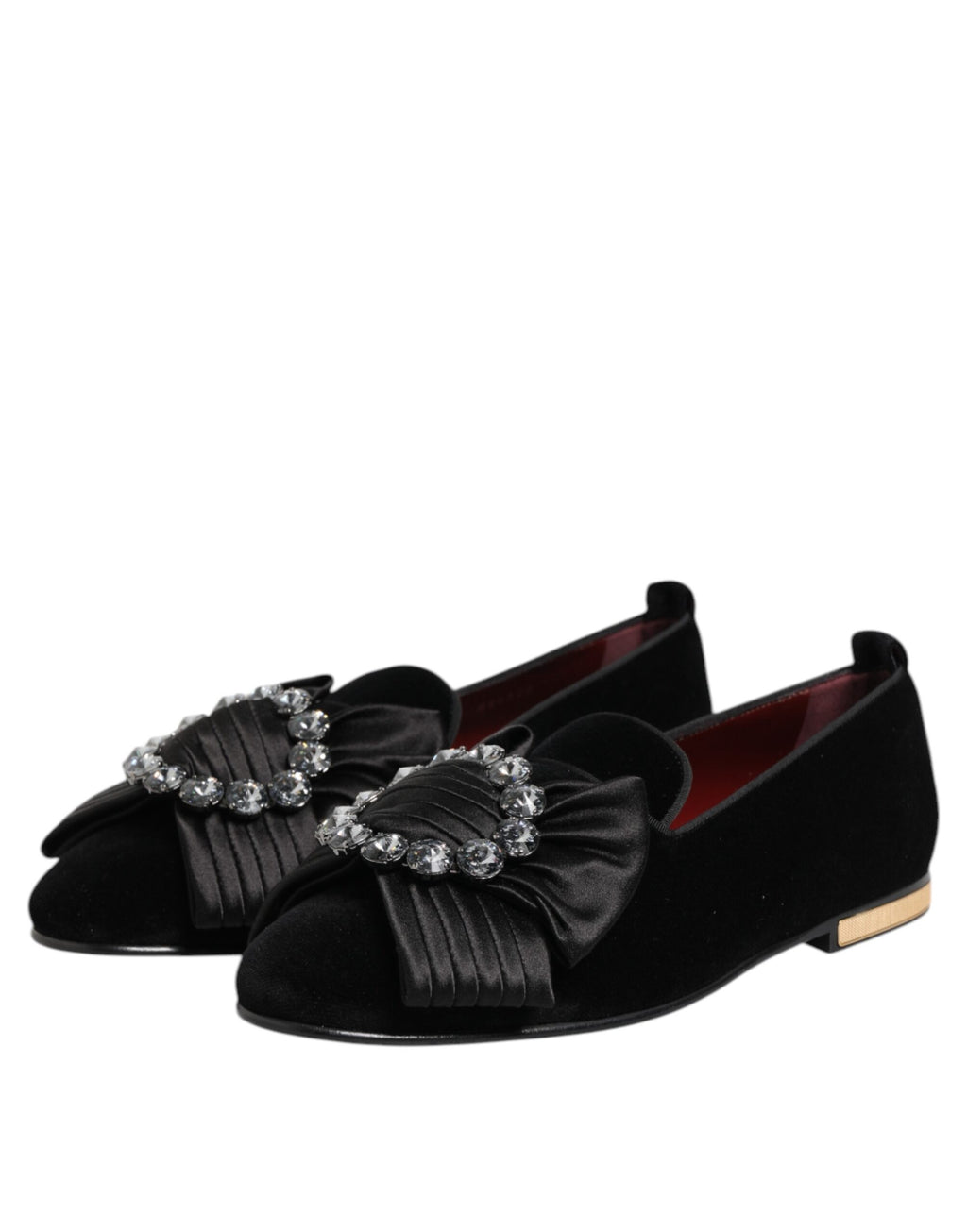 Chaussures plates Dolce & Gabbana VATICANO noires en cristal et ruban
