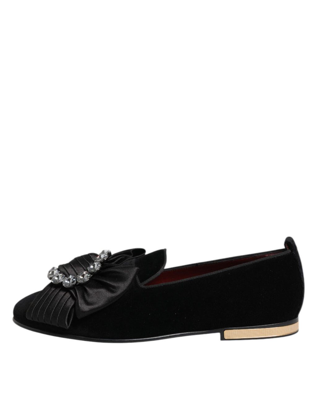 Chaussures plates Dolce & Gabbana VATICANO noires en cristal et ruban