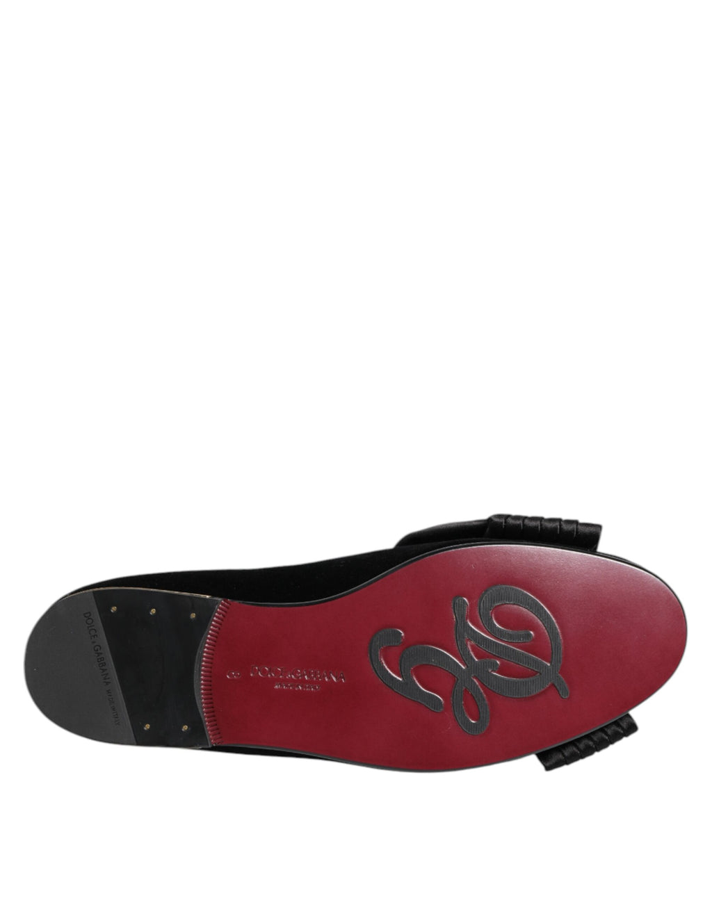 Chaussures plates Dolce & Gabbana VATICANO noires en cristal et ruban