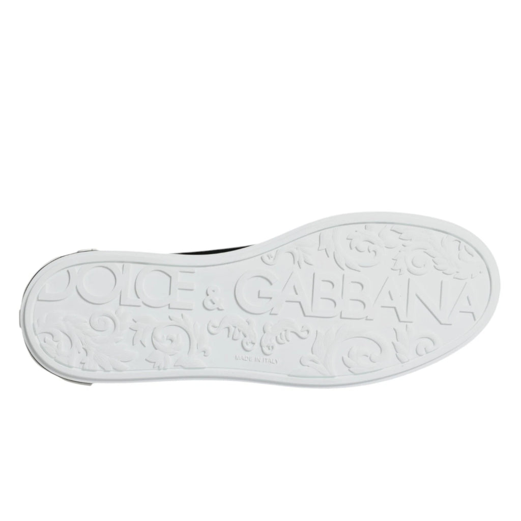 Chaussures sneakers Dolce & Gabbana Portofino en cuir de veau noir