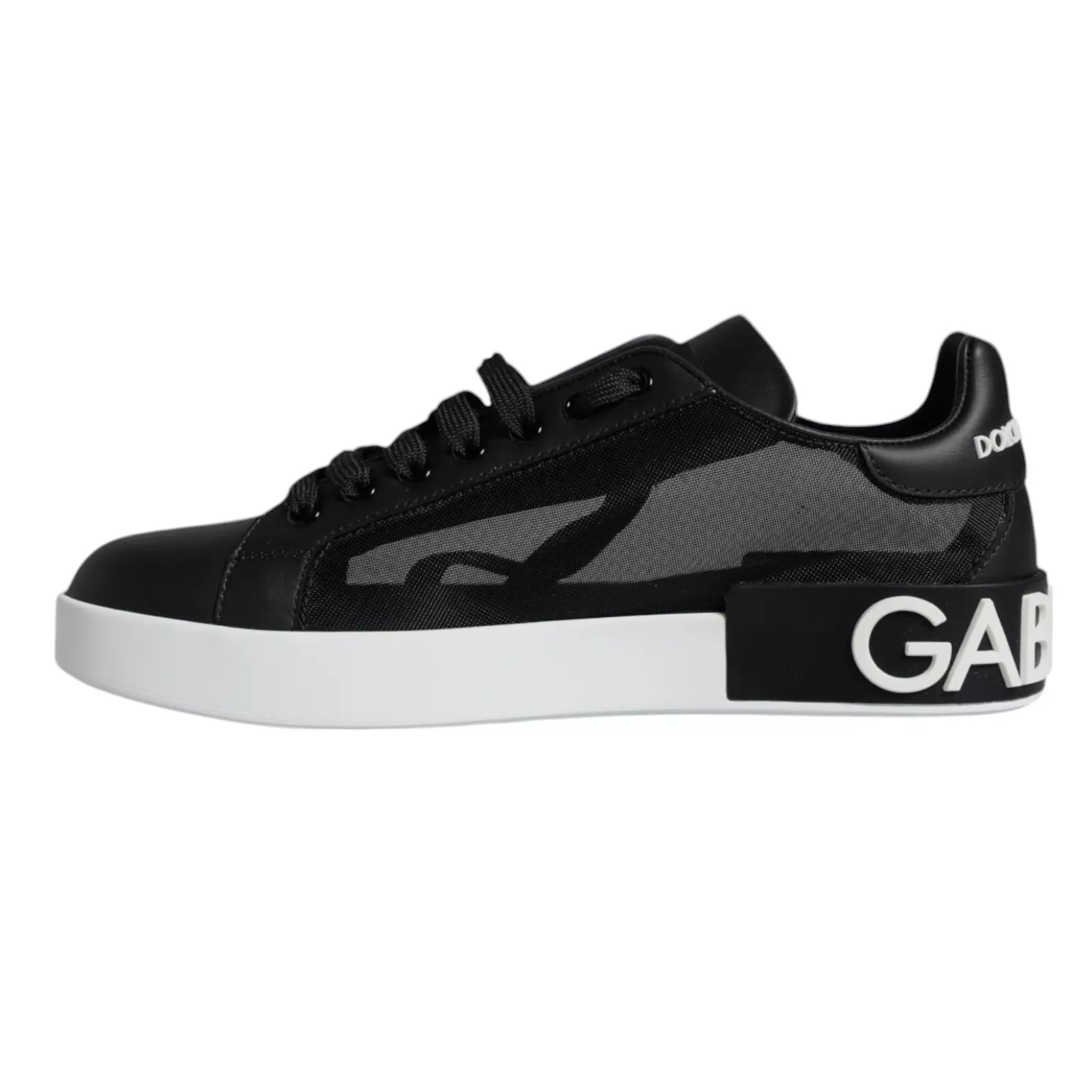 Chaussures sneakers Dolce & Gabbana Portofino en cuir de veau noir