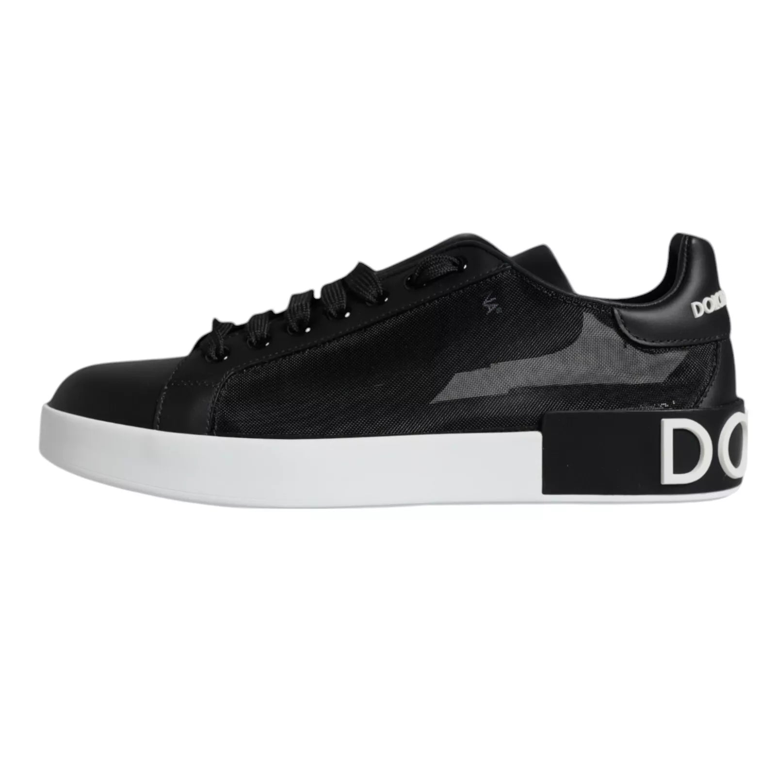 Chaussures sneakers Dolce & Gabbana Portofino en cuir de veau noir