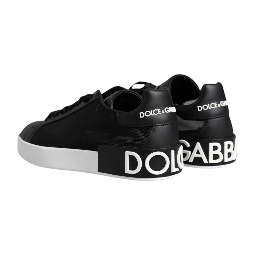 Chaussures sneakers Dolce & Gabbana Portofino en cuir de veau noir