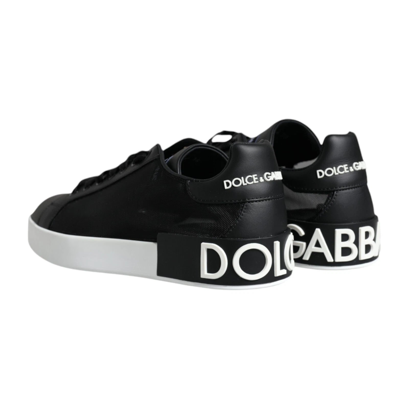 Chaussures sneakers Dolce & Gabbana Portofino en cuir de veau noir