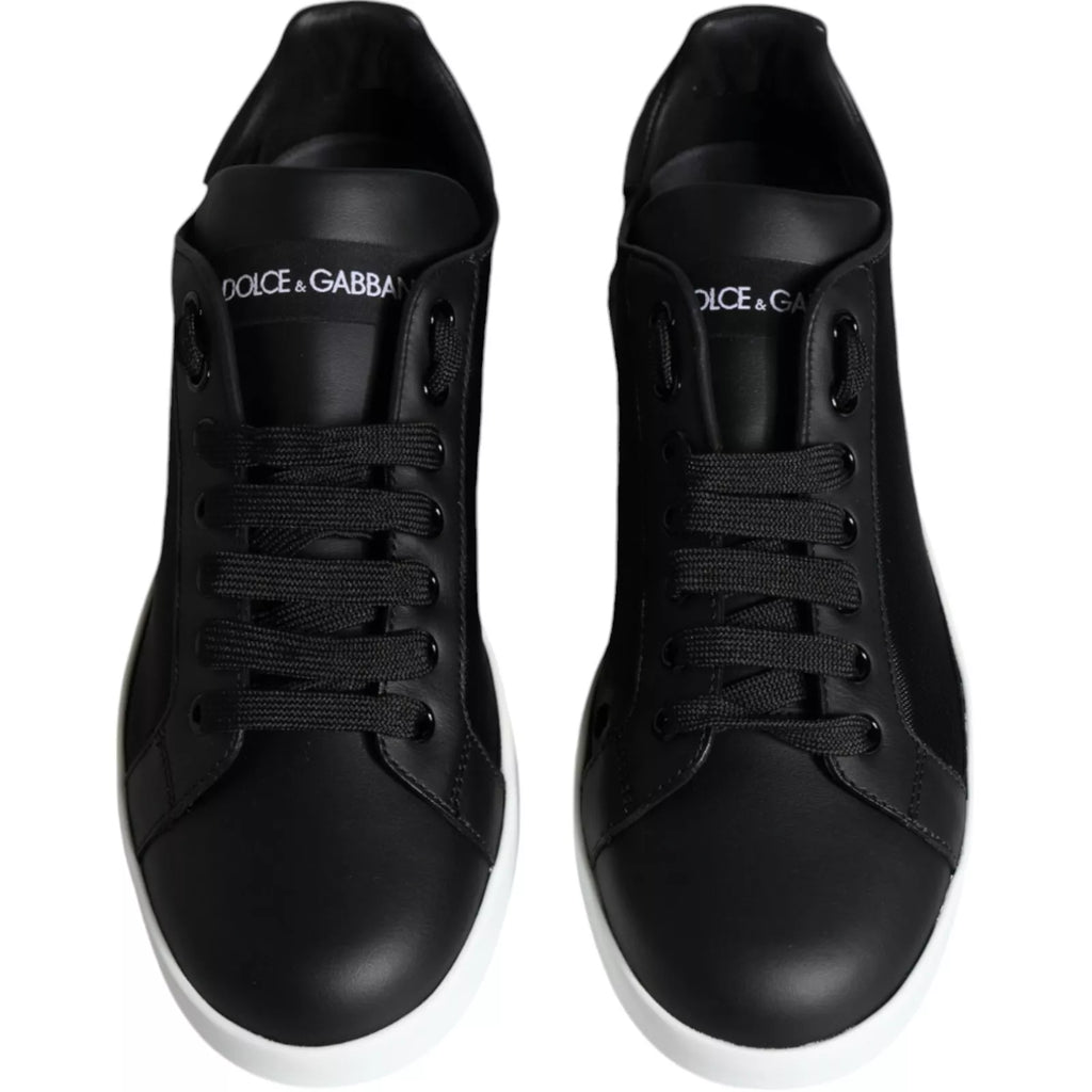 Chaussures sneakers Dolce & Gabbana Portofino en cuir de veau noir