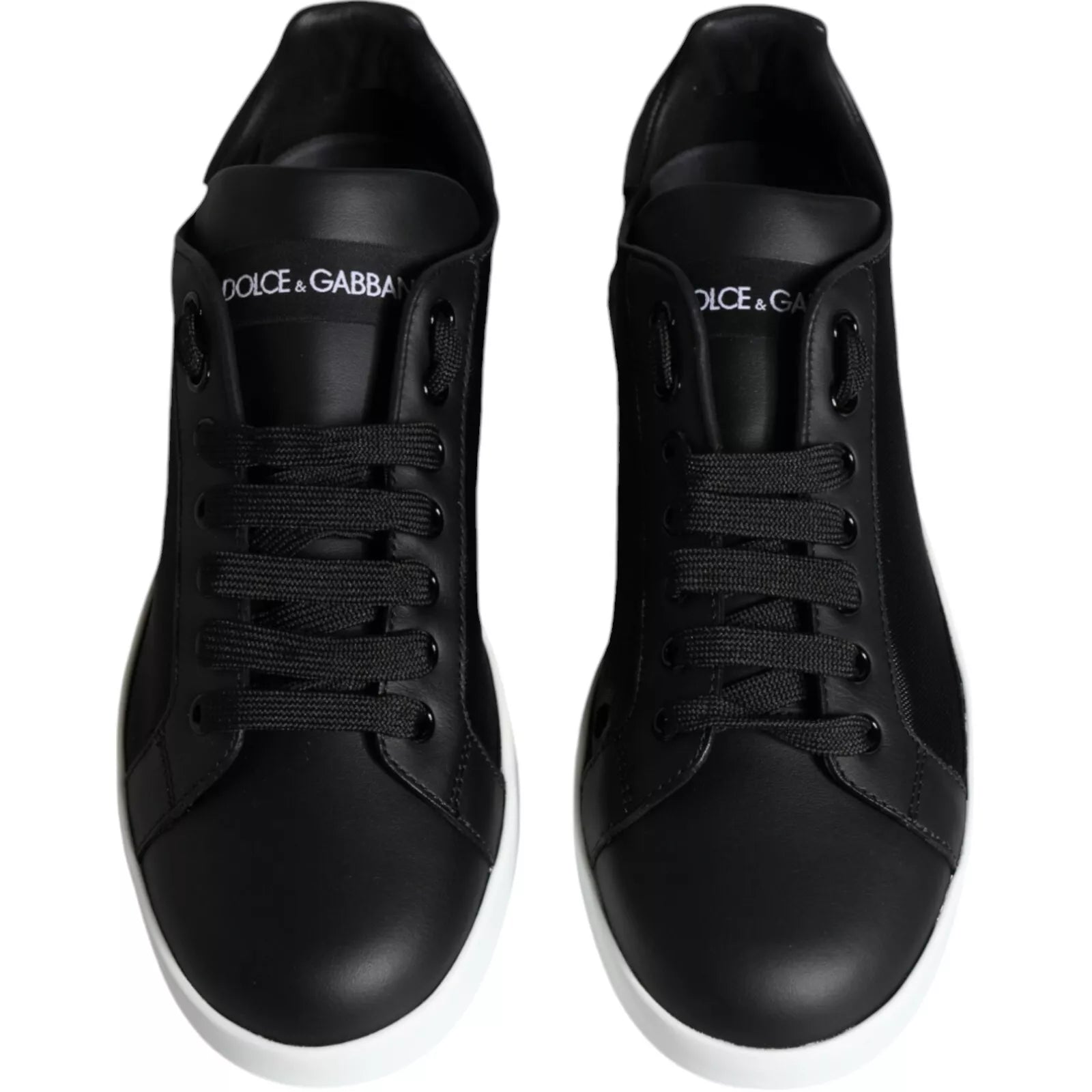 Chaussures sneakers Dolce & Gabbana Portofino en cuir de veau noir