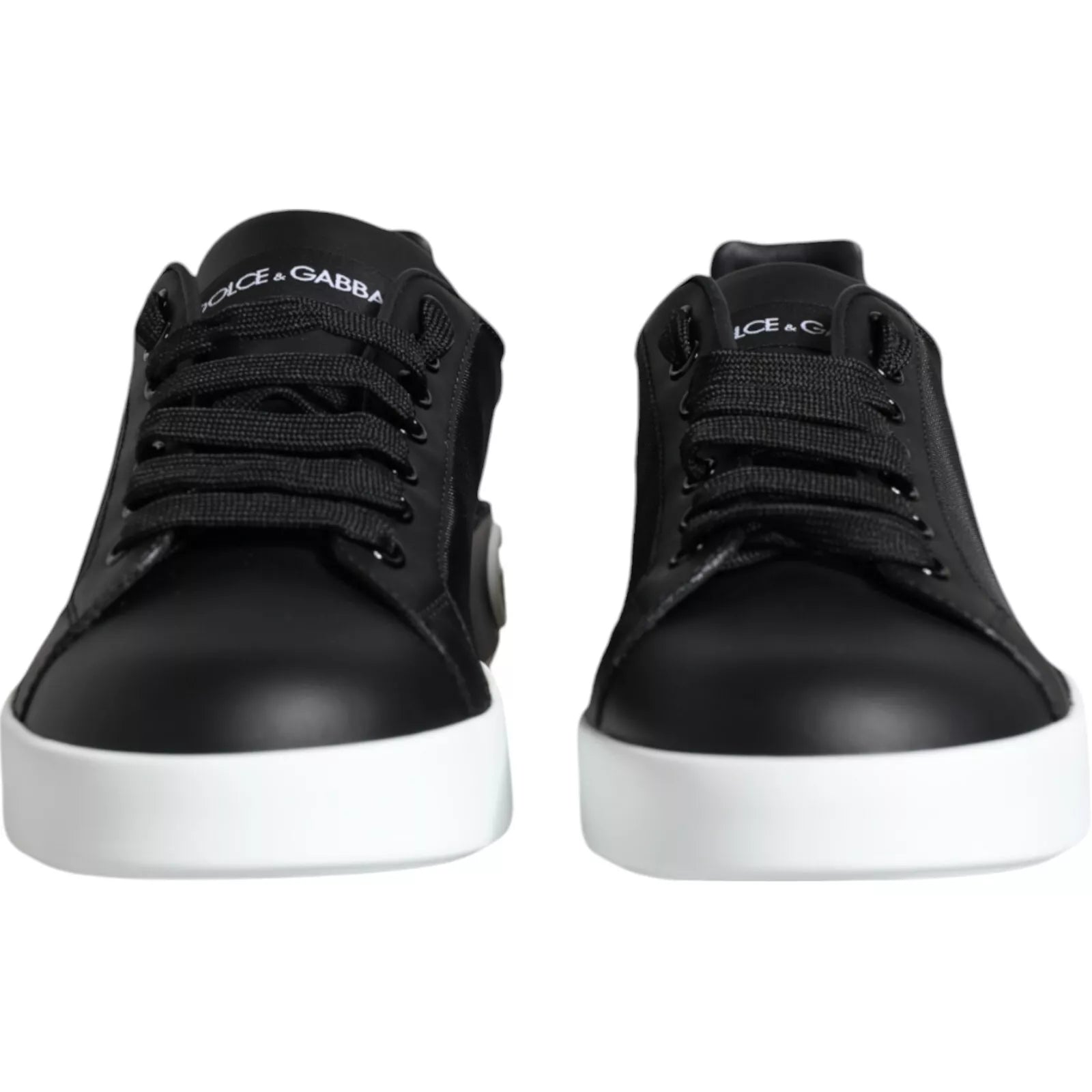 Chaussures sneakers Dolce & Gabbana Portofino en cuir de veau noir
