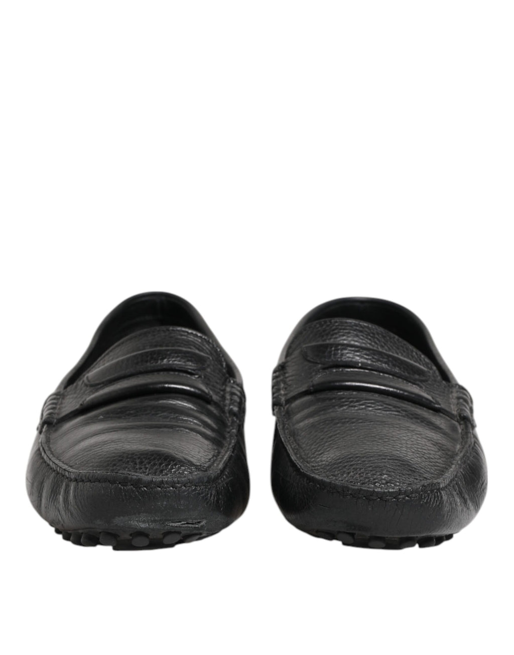 Dolce &amp; Gabbana – Mokassin-Loafer aus schwarzem Leder zum Hineinschlüpfen