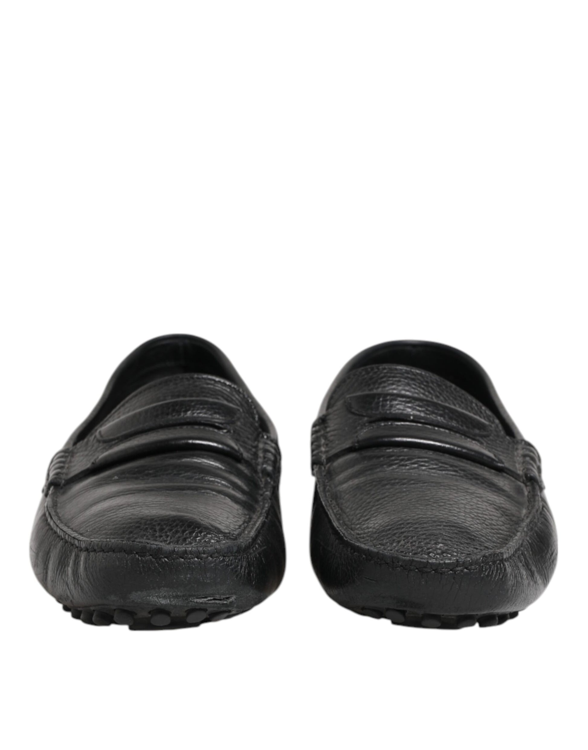 Dolce &amp; Gabbana – Mokassin-Loafer aus schwarzem Leder zum Hineinschlüpfen