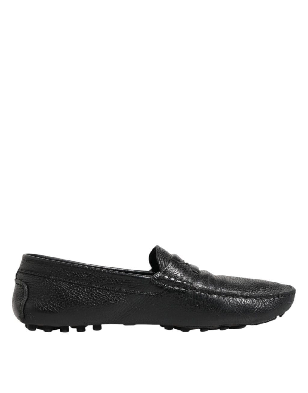 Dolce &amp; Gabbana – Mokassin-Loafer aus schwarzem Leder zum Hineinschlüpfen