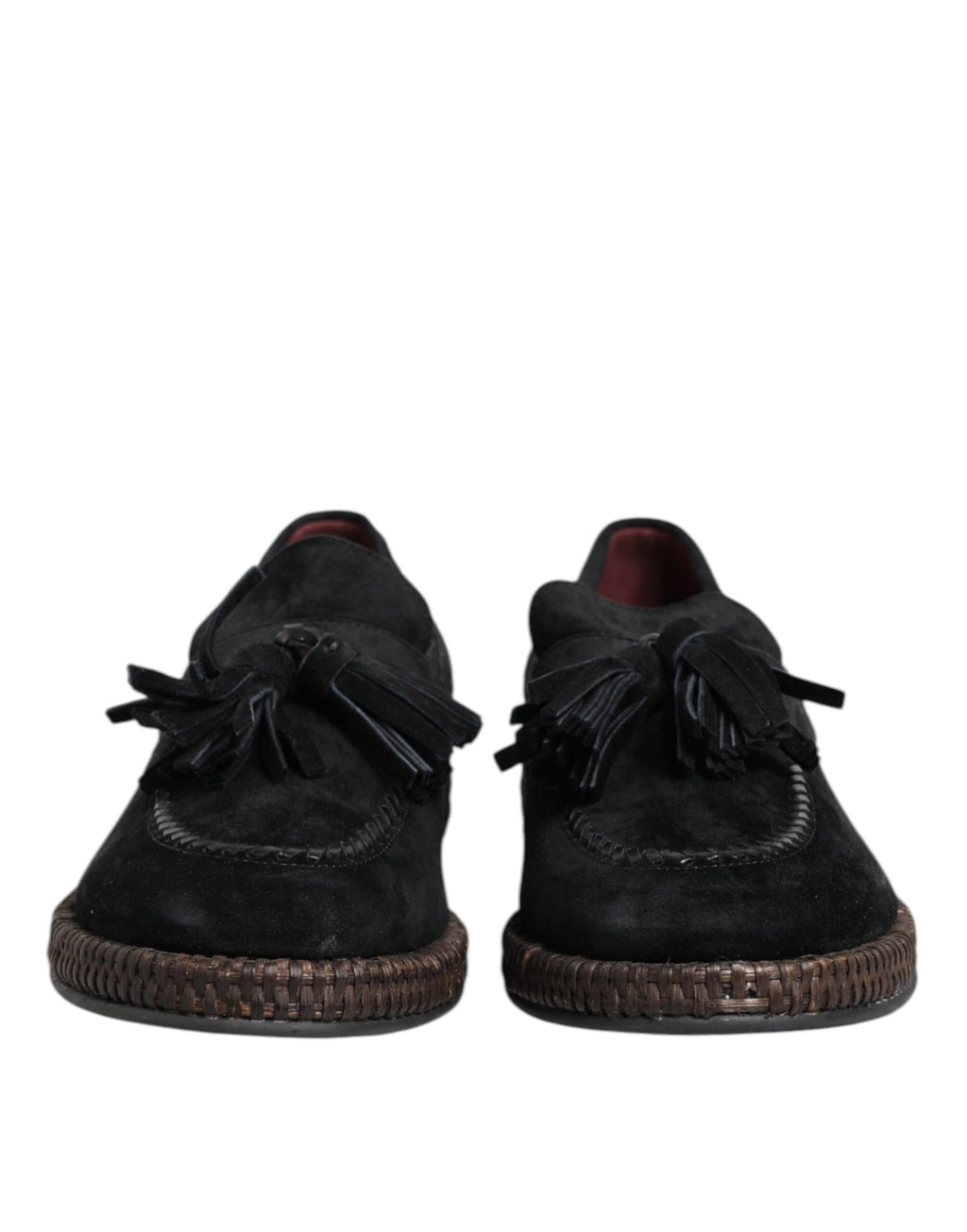 Dolce &amp; Gabbana – Loafer aus schwarzem Wildleder mit Quastenverzierung