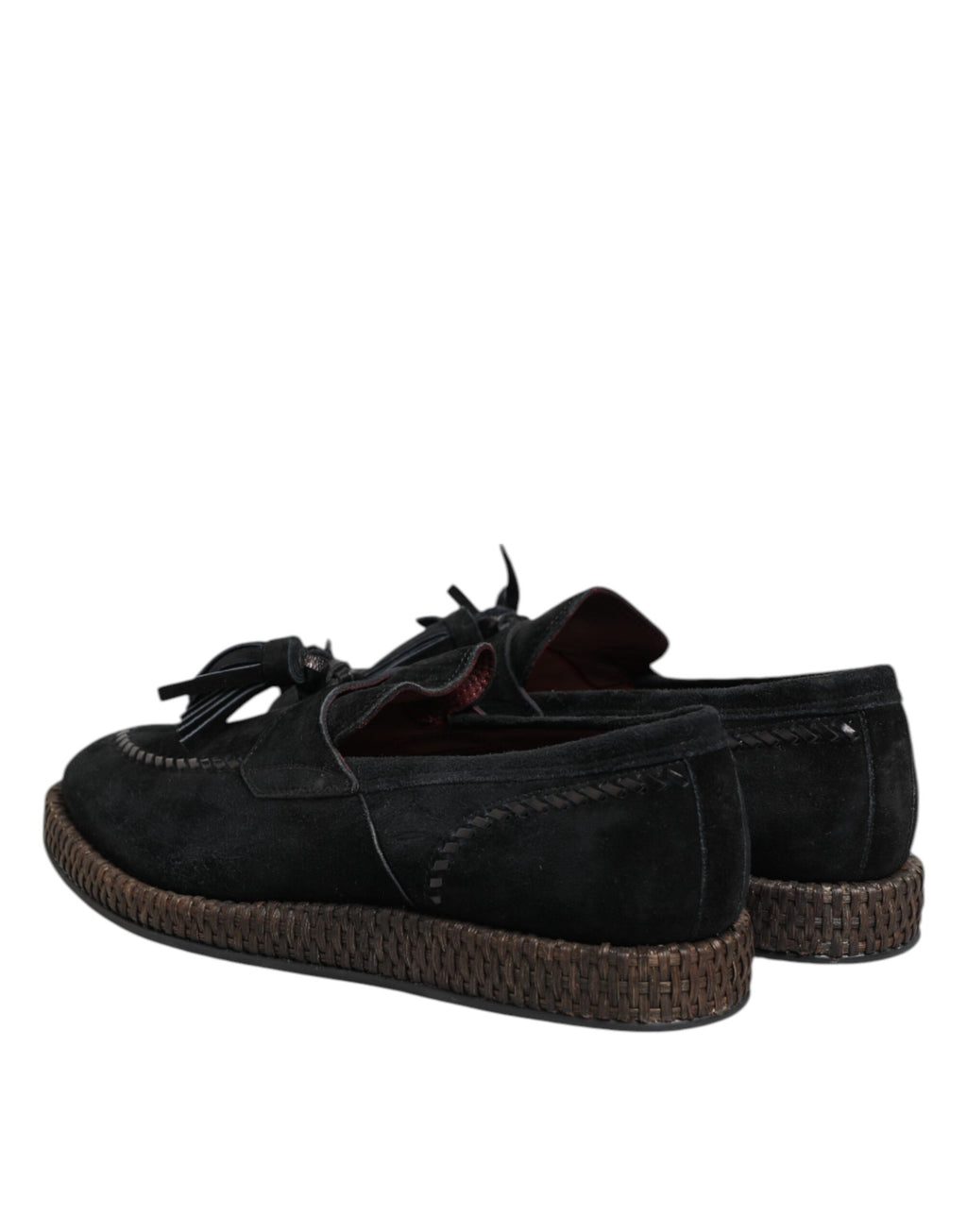 Dolce &amp; Gabbana – Loafer aus schwarzem Wildleder mit Quastenverzierung