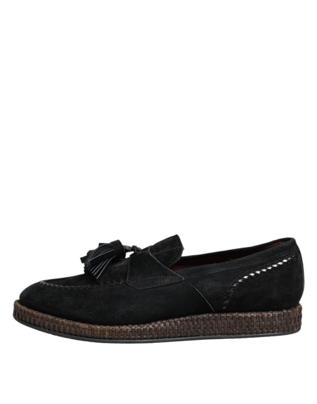 Dolce &amp; Gabbana – Loafer aus schwarzem Wildleder mit Quastenverzierung