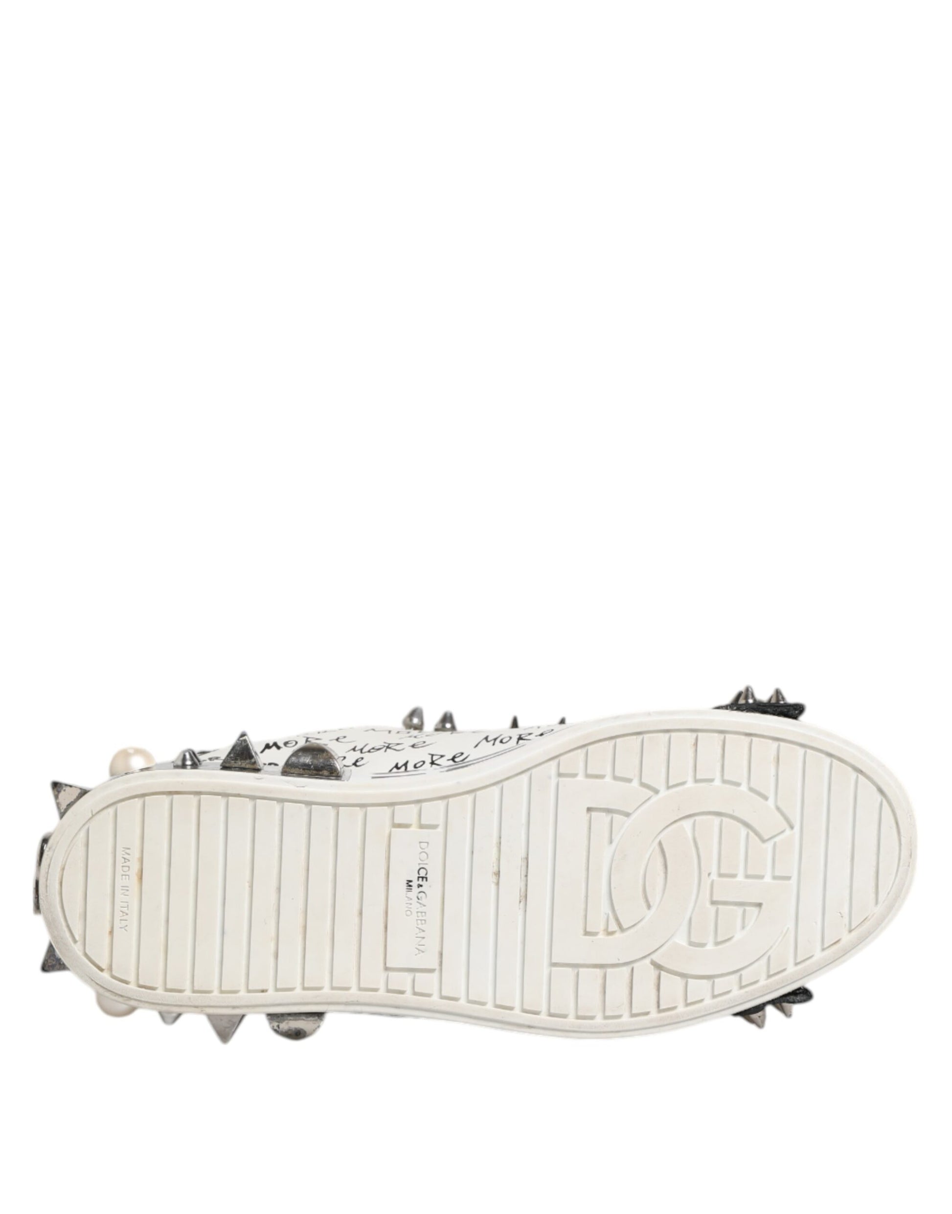 Chaussures de sport basses à clous Dolce & Gabbana noires et blanches