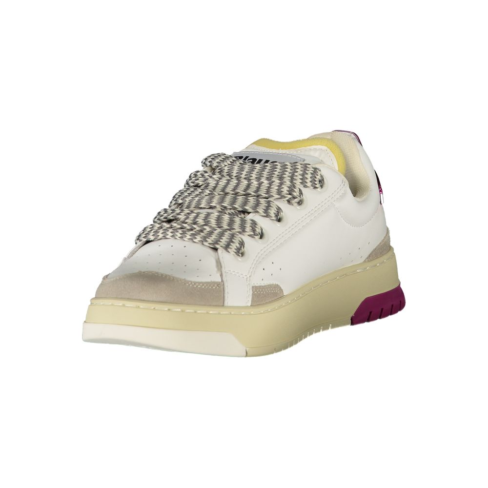 Baskets Blauer blanches en polyuréthane pour femme