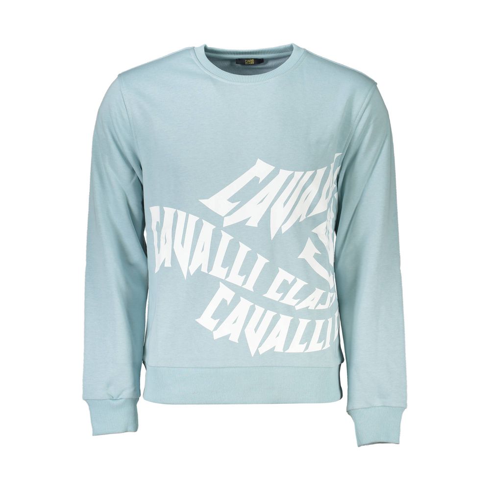 Sweat-shirt en coton Cavalli Class Azzurro pour homme