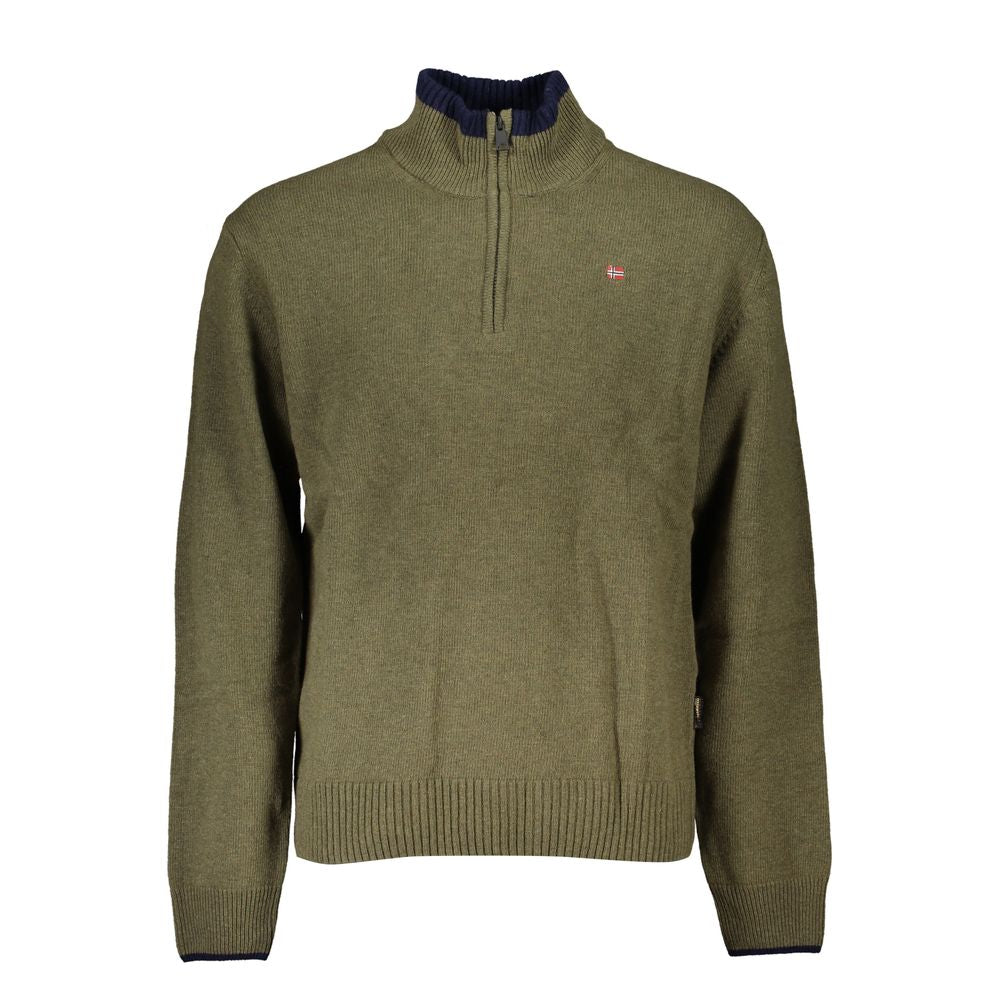 Pull homme en tissu vert Napapijri
