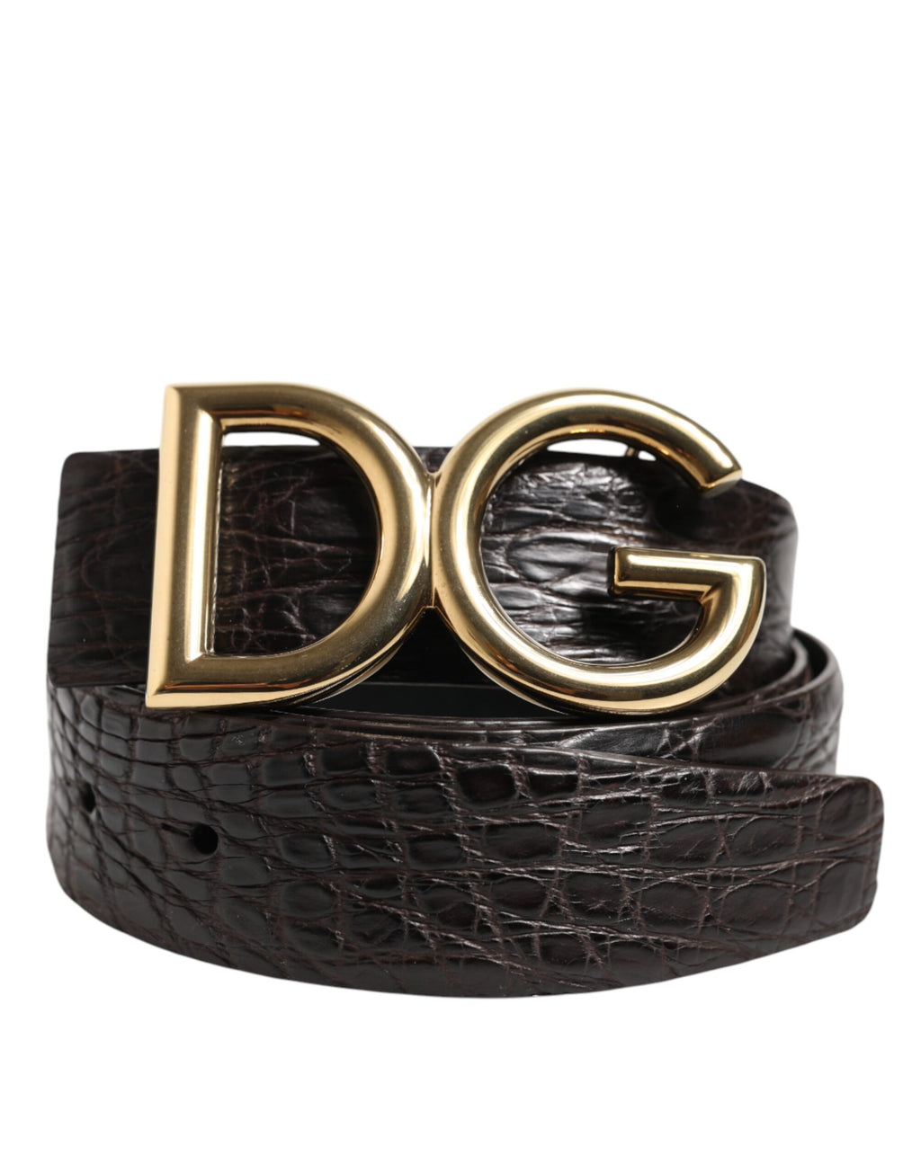 Ceinture en cuir exotique noir avec boucle logo DG Dolce & Gabbana