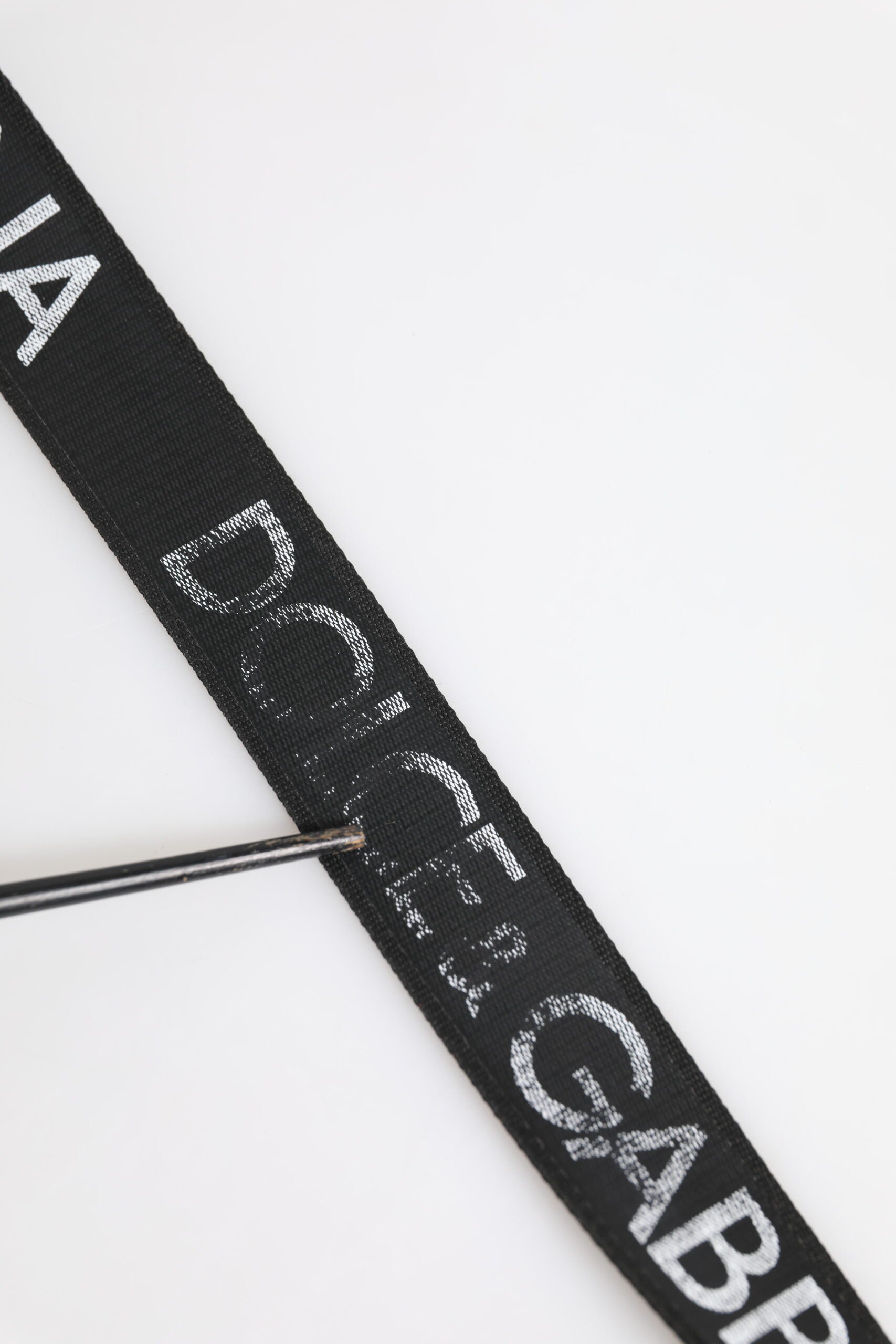 Dolce &amp; Gabbana – Schwarzer Polyester-Ledergürtel mit Metallschnalle