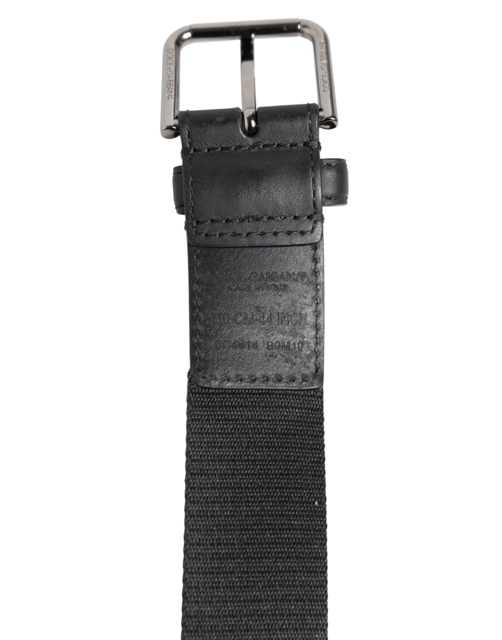 Dolce &amp; Gabbana – Schwarzer Polyester-Ledergürtel mit Metallschnalle
