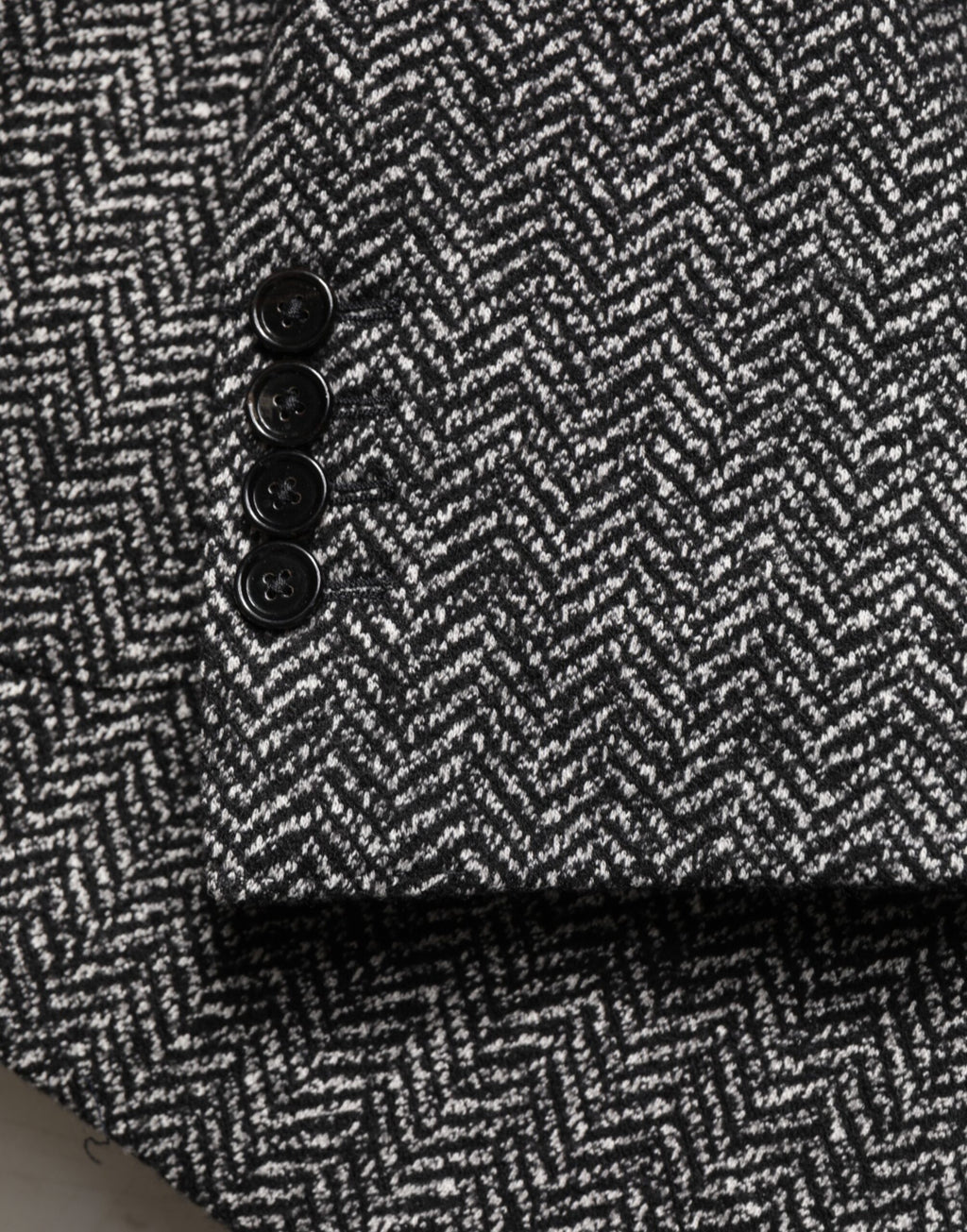 Dolce &amp; Gabbana Schwarz-Weißer Zweireihiger Herrenanzug-Blazer