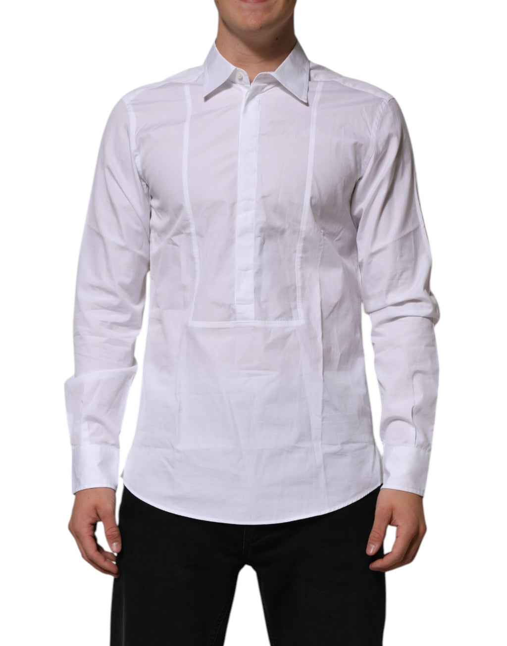 Chemise de soirée homme Dolce & Gabbana en popeline de coton blanche