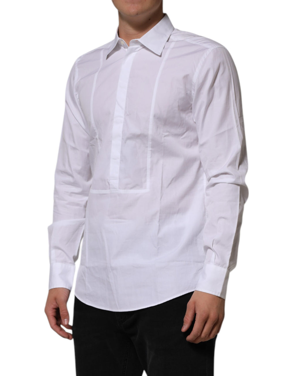 Chemise de soirée homme Dolce & Gabbana en popeline de coton blanche