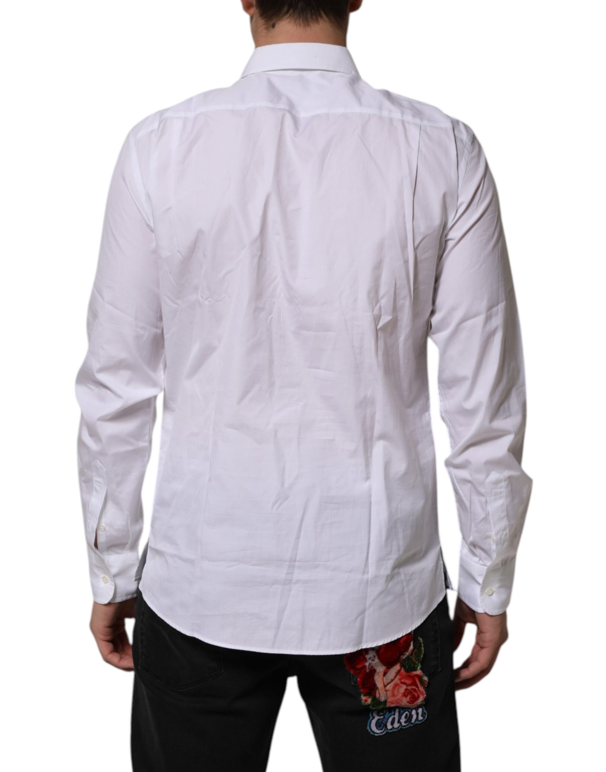 Chemise de soirée homme Dolce & Gabbana en popeline de coton blanche