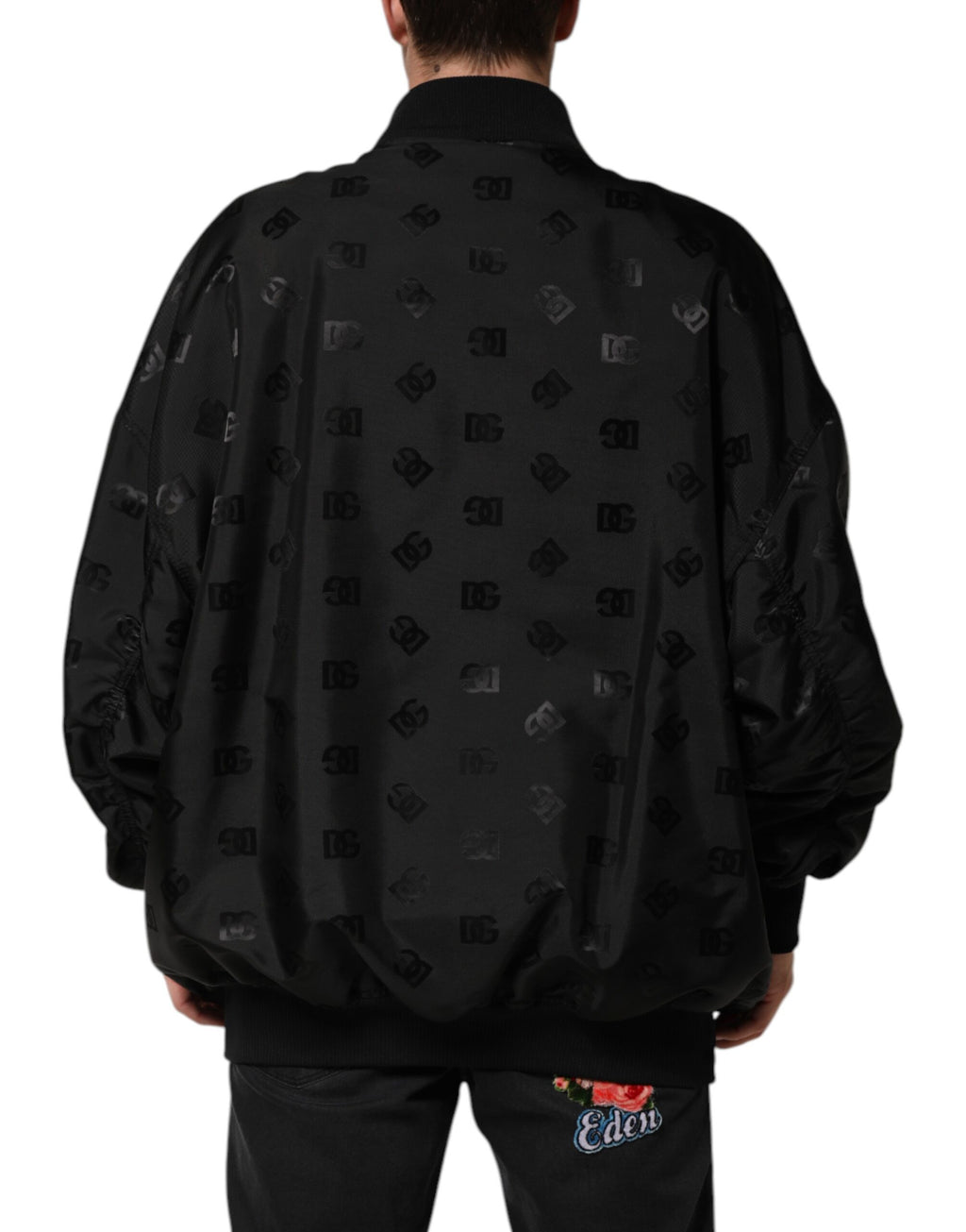 Blouson coupe-vent cargo noir Dolce & Gabbana Logo Mania