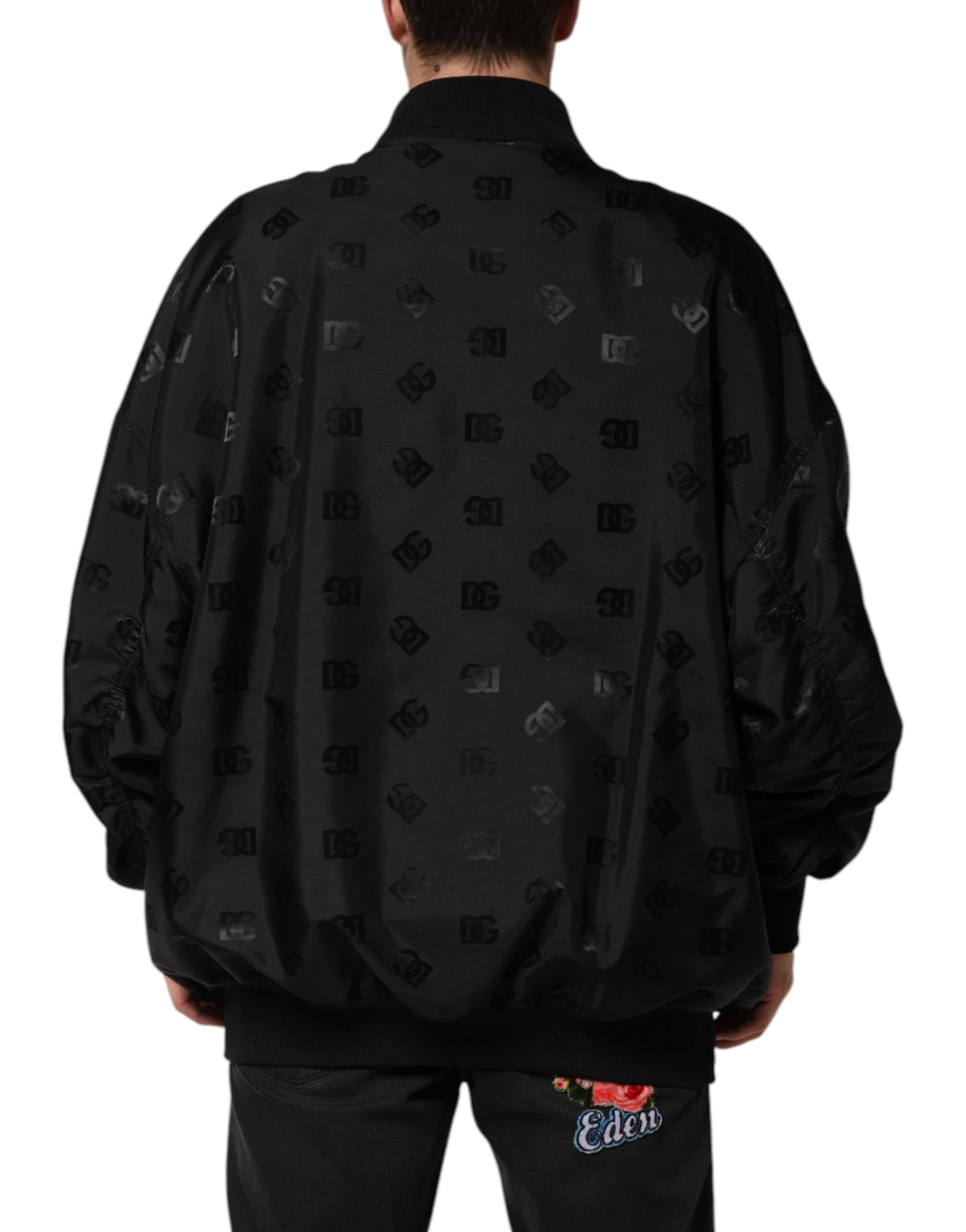 Blouson coupe-vent cargo noir Dolce & Gabbana Logo Mania