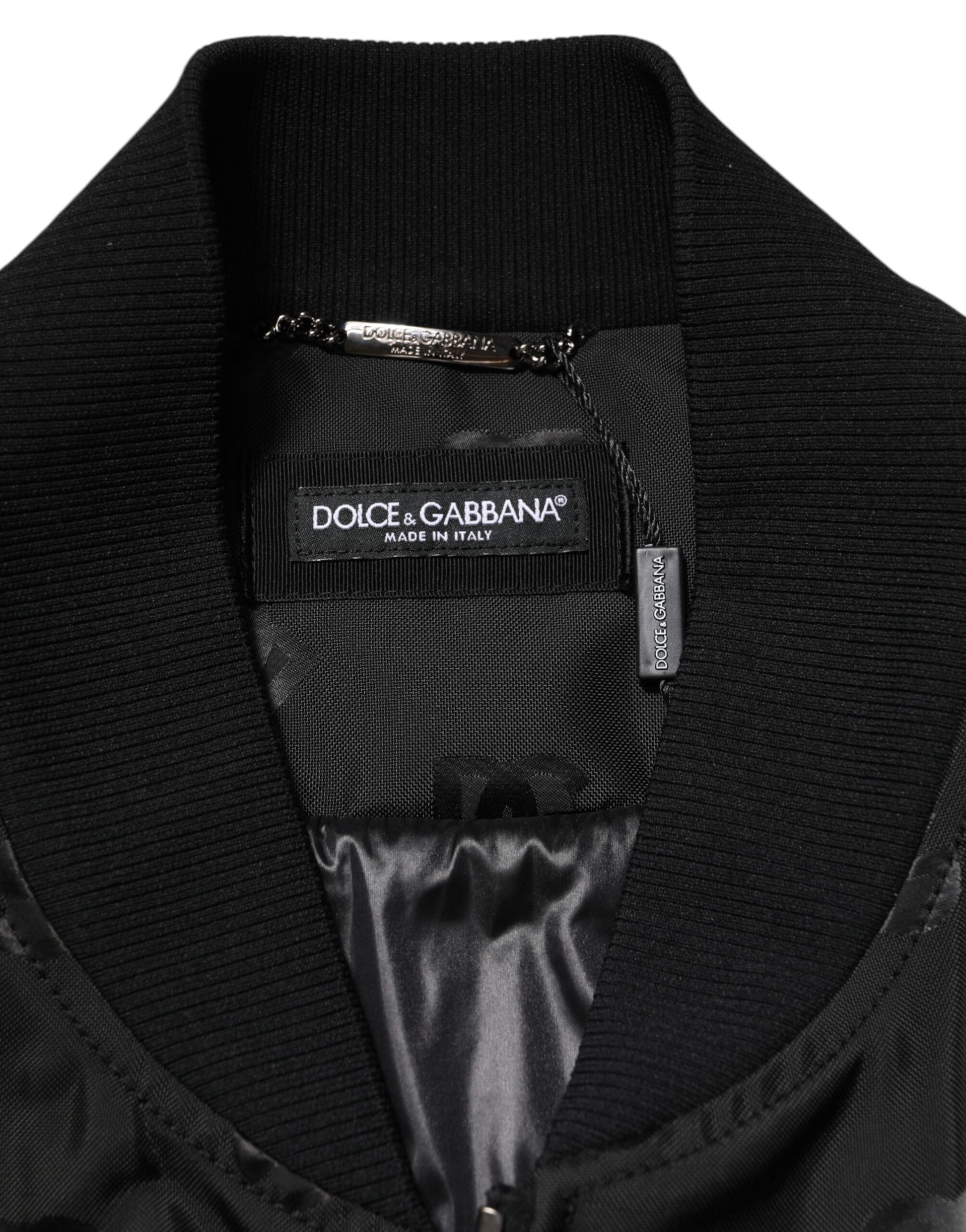 Blouson coupe-vent cargo noir Dolce & Gabbana Logo Mania