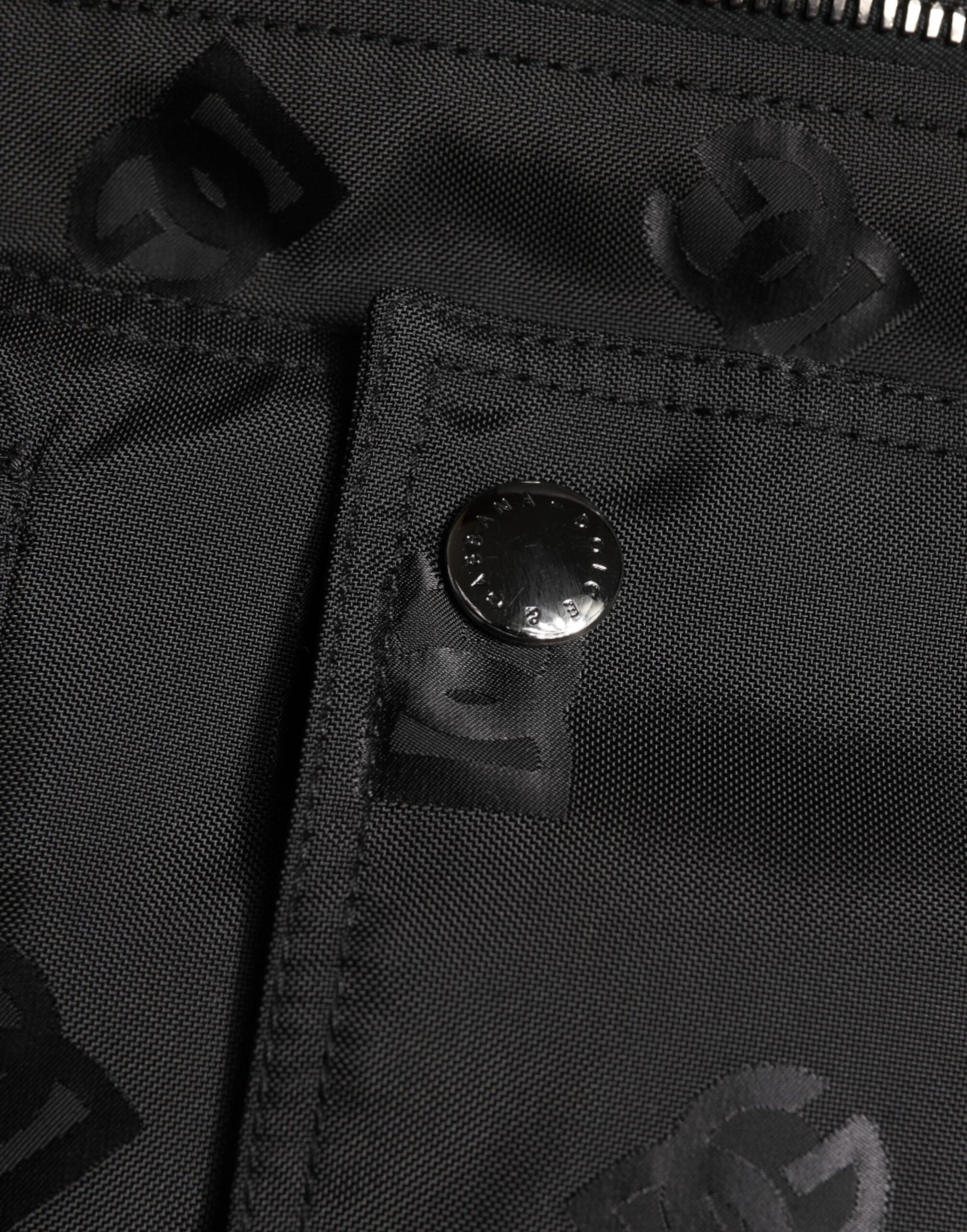 Blouson coupe-vent cargo noir Dolce & Gabbana Logo Mania