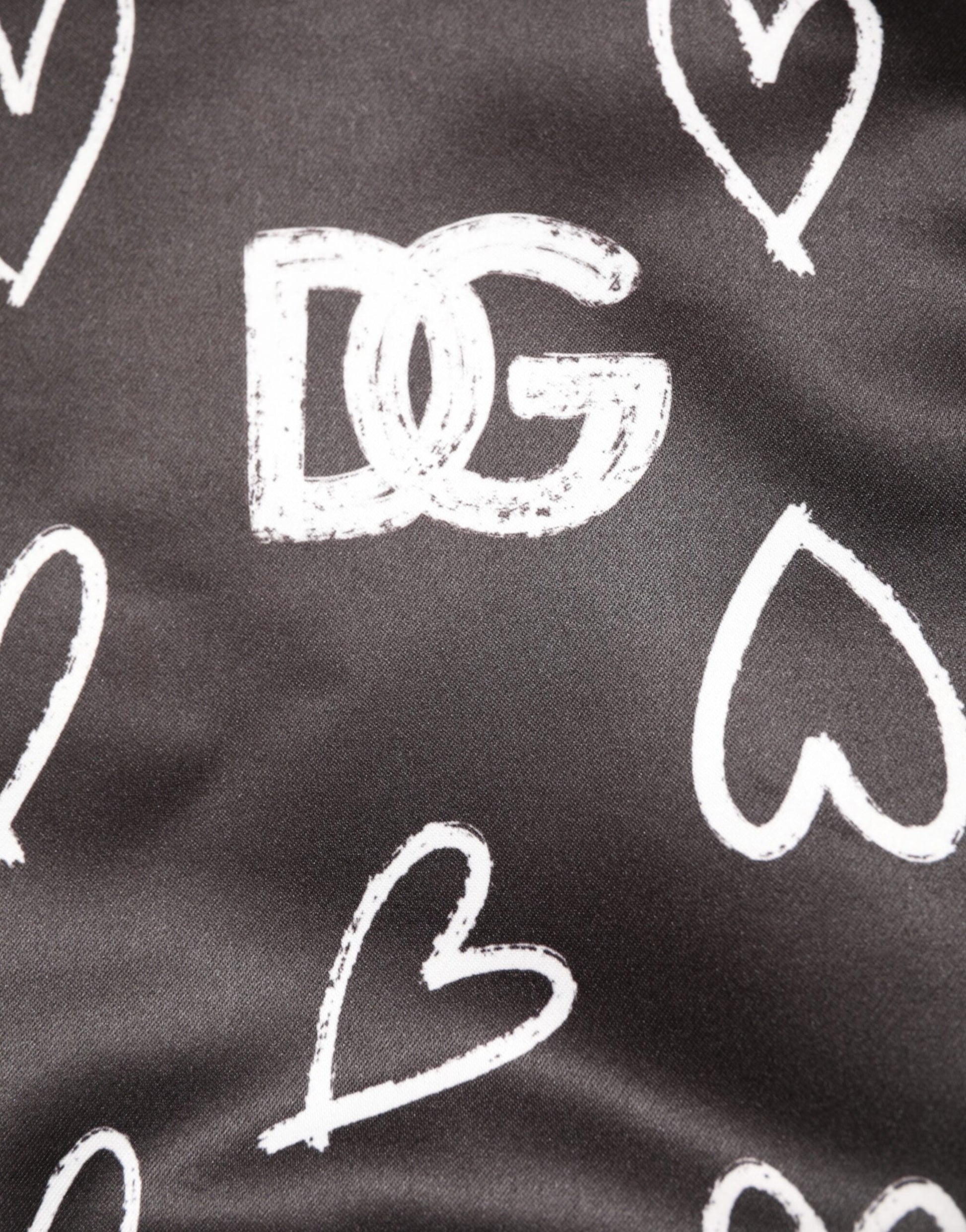 Blouson bomber Dolce & Gabbana en polyester noir imprimé cœur