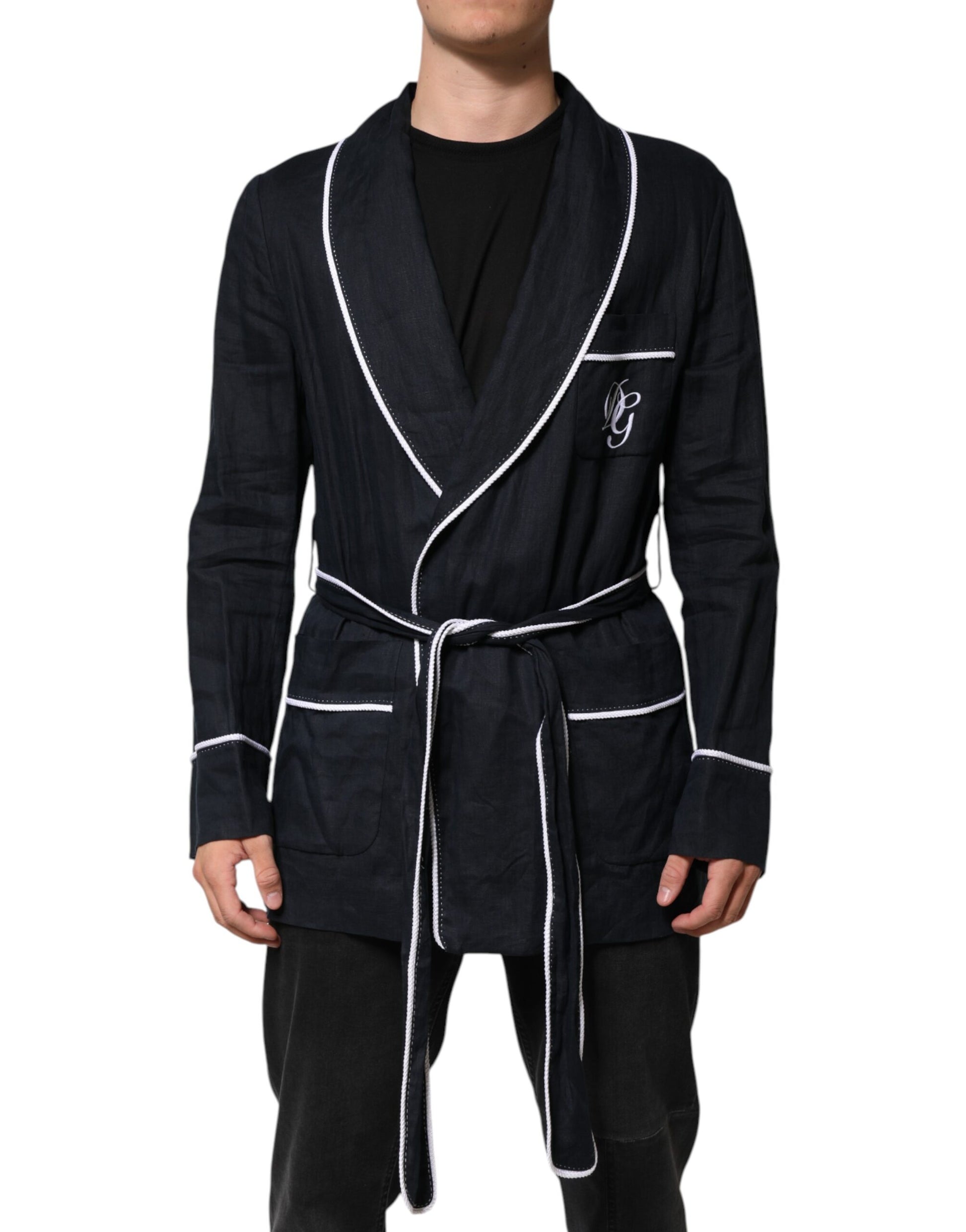 Veste Robe Blazer Broderie DG Bleu Foncé Dolce & Gabbana