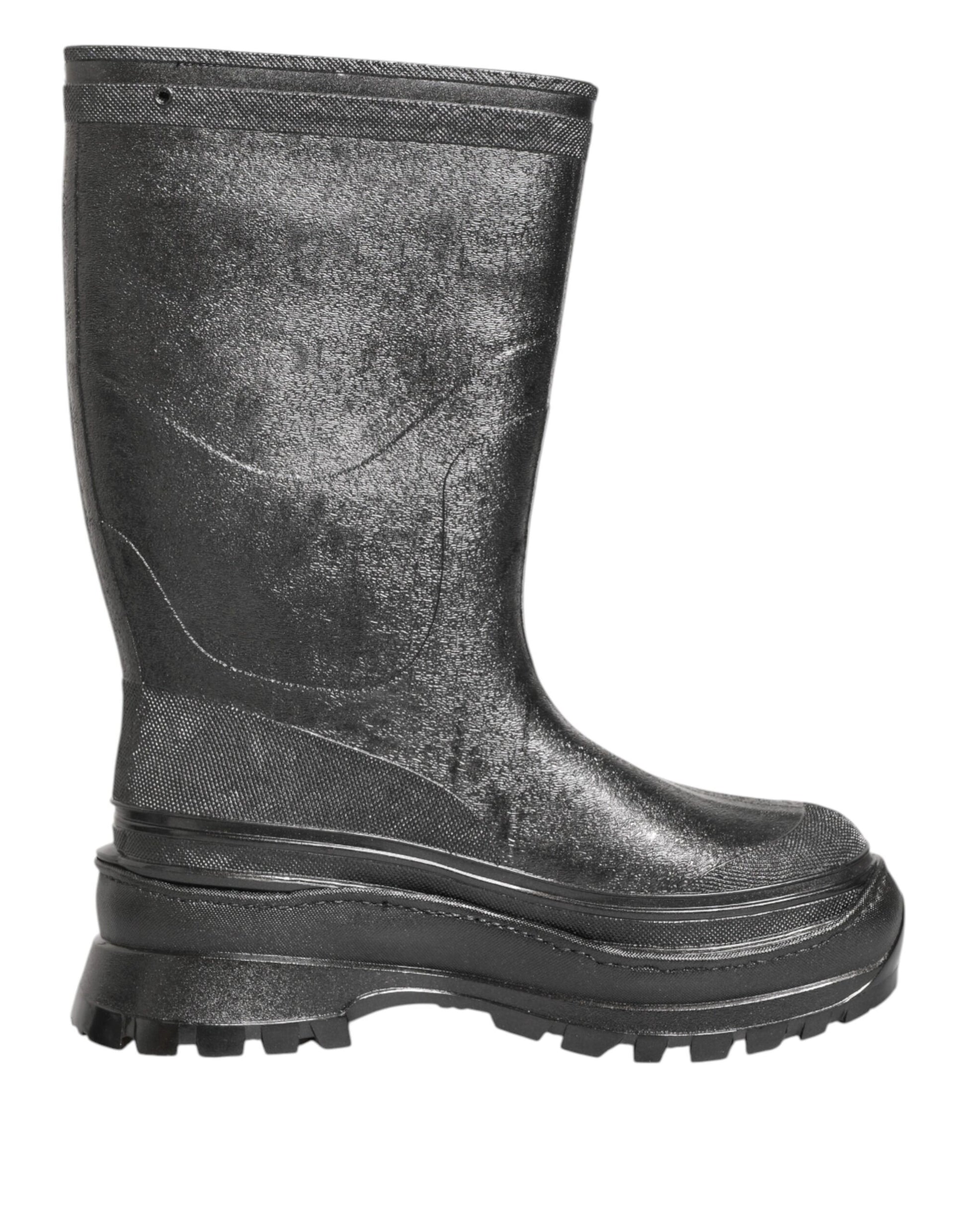 Bottes de pluie Dolce & Gabbana gris métallisé à enfiler