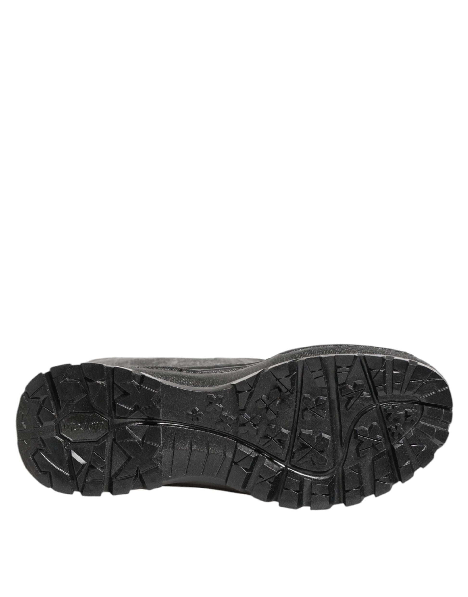 Bottes de pluie à enfiler Dolce & Gabbana, noires métallisées