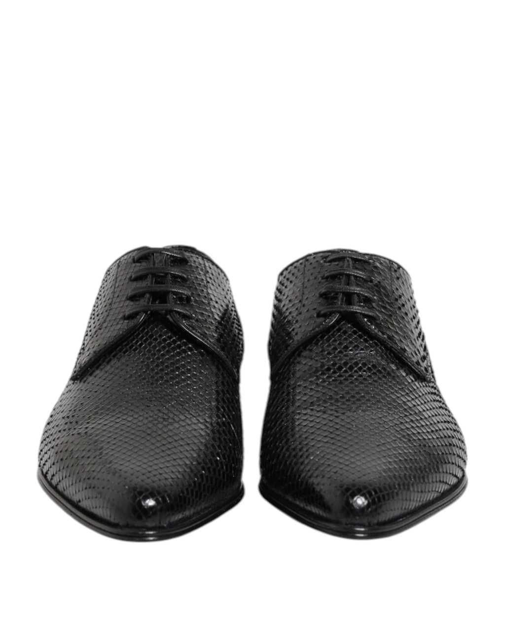 Chaussures Richelieu à lacets en cuir exotique noir Dolce & Gabbana