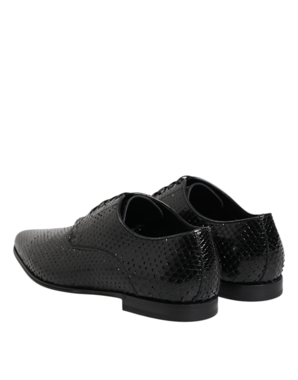 Chaussures Richelieu à lacets en cuir exotique noir Dolce & Gabbana