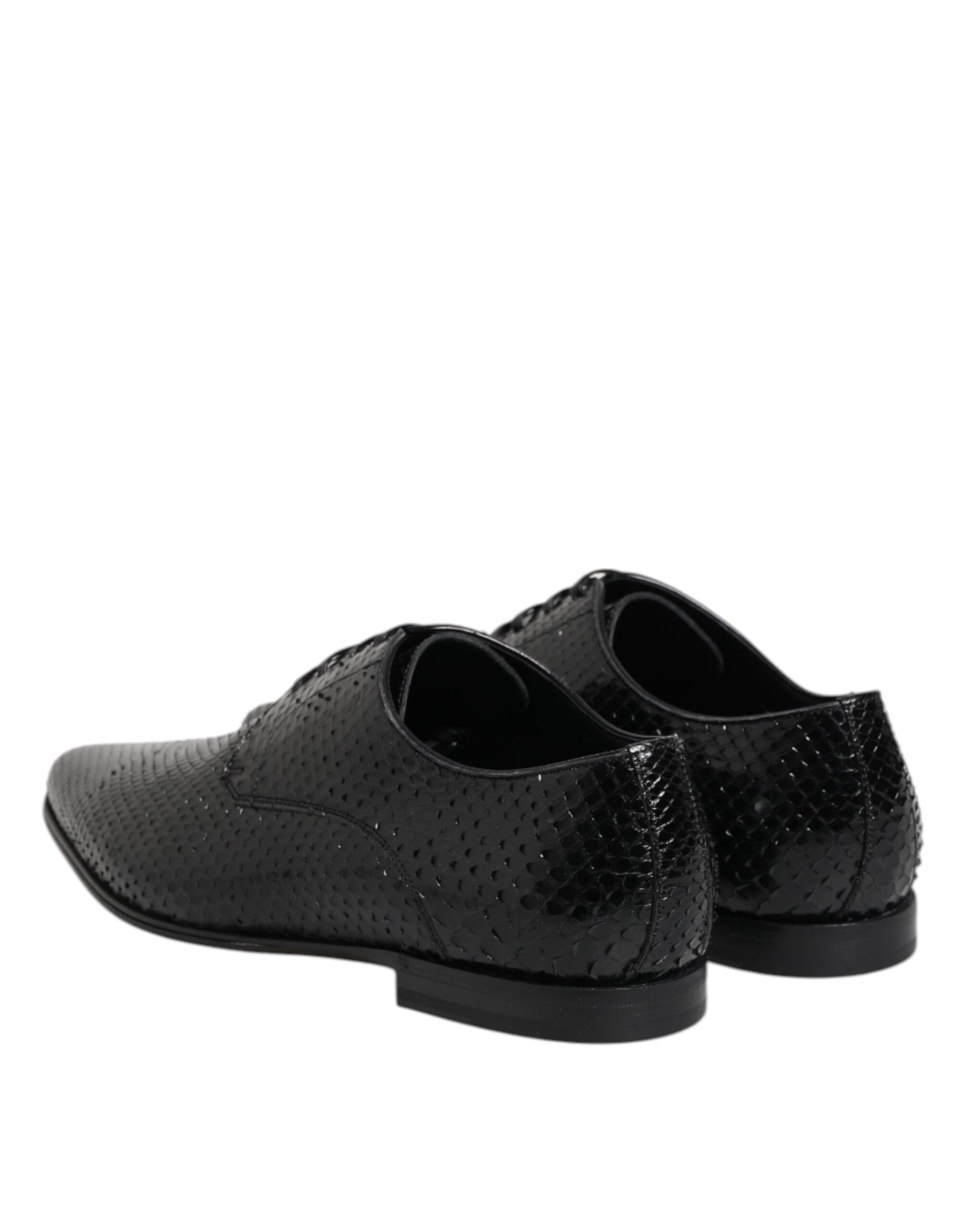 Chaussures Richelieu à lacets en cuir exotique noir Dolce & Gabbana