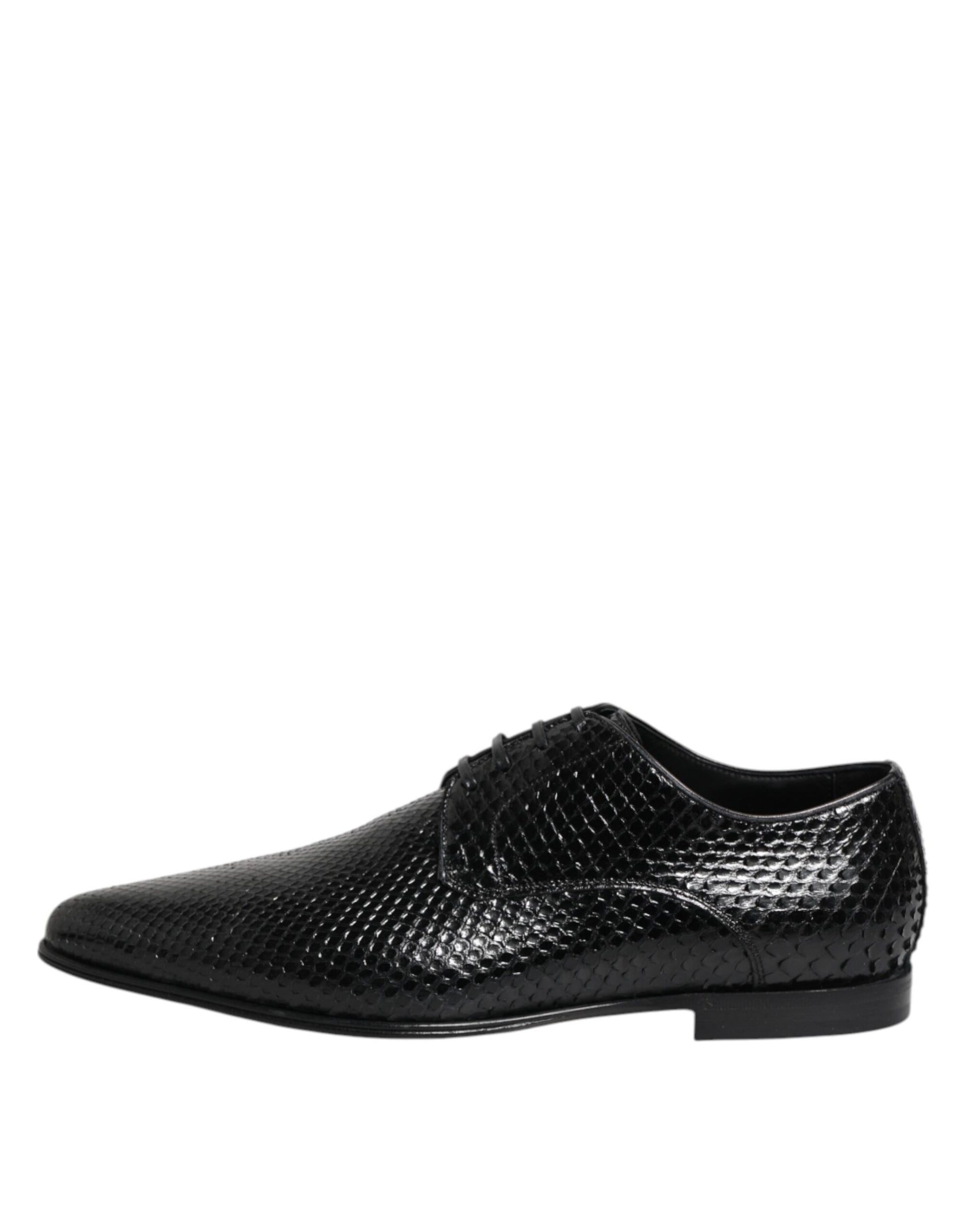 Chaussures Richelieu à lacets en cuir exotique noir Dolce & Gabbana