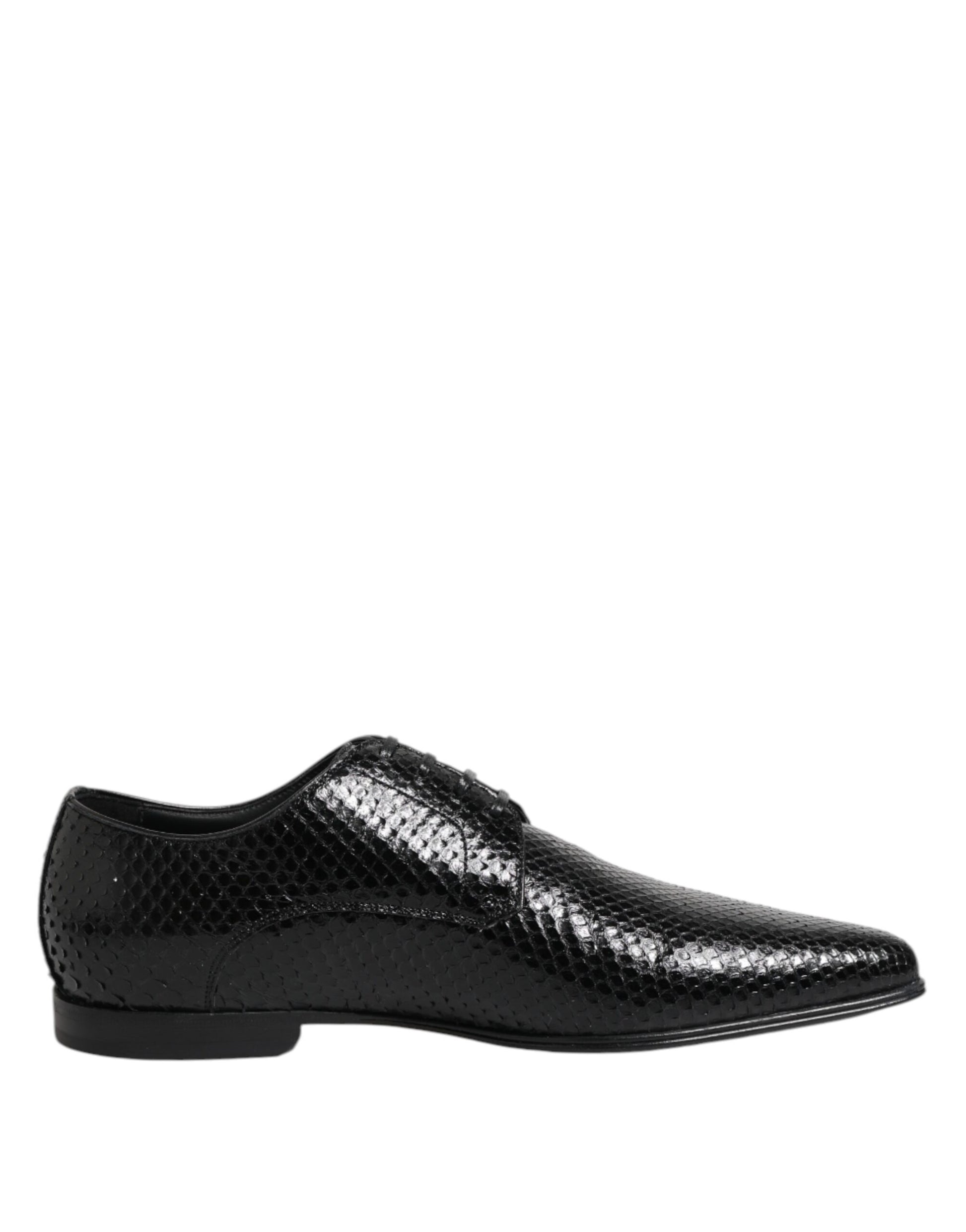 Chaussures Richelieu à lacets en cuir exotique noir Dolce & Gabbana