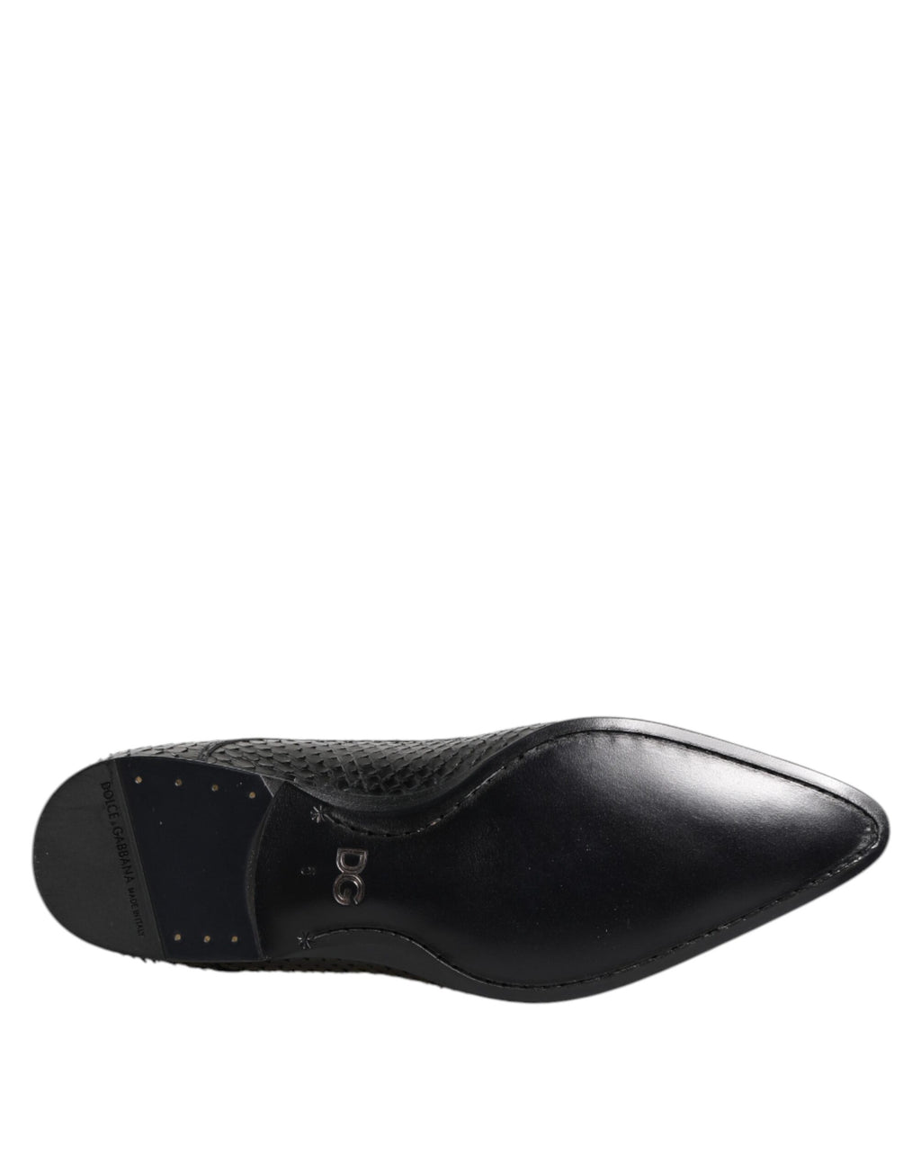 Chaussures Richelieu à lacets en cuir exotique noir Dolce & Gabbana