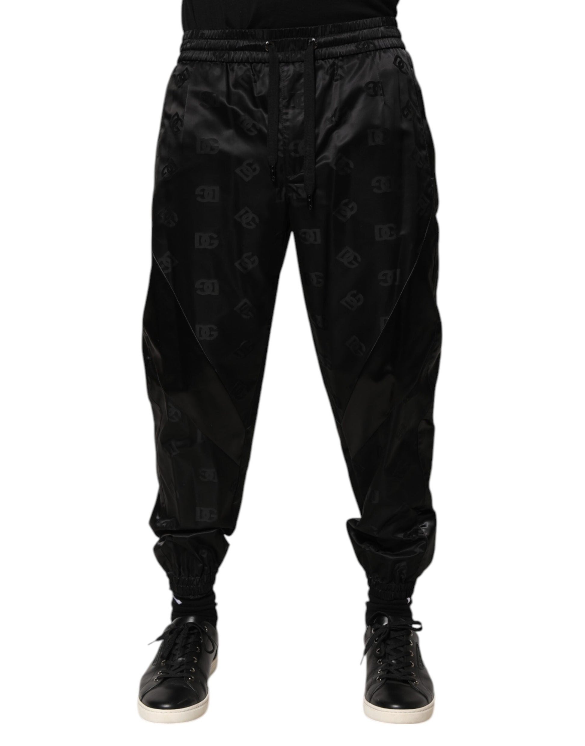 Dolce & Gabbana Pantalon de jogging noir imprimé DG pour homme