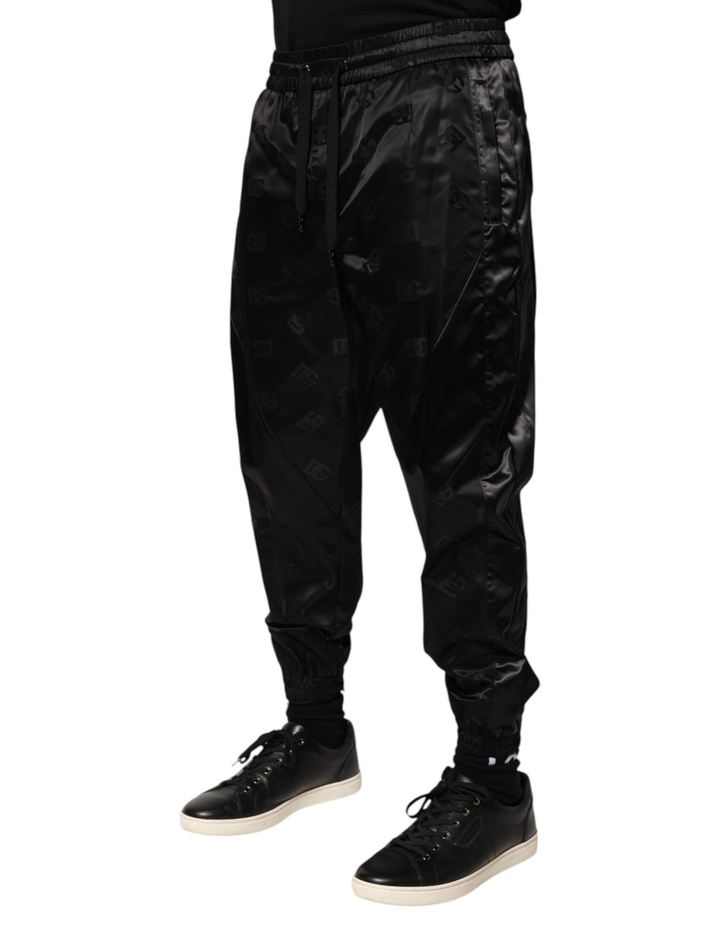 Dolce & Gabbana Pantalon de jogging noir imprimé DG pour homme